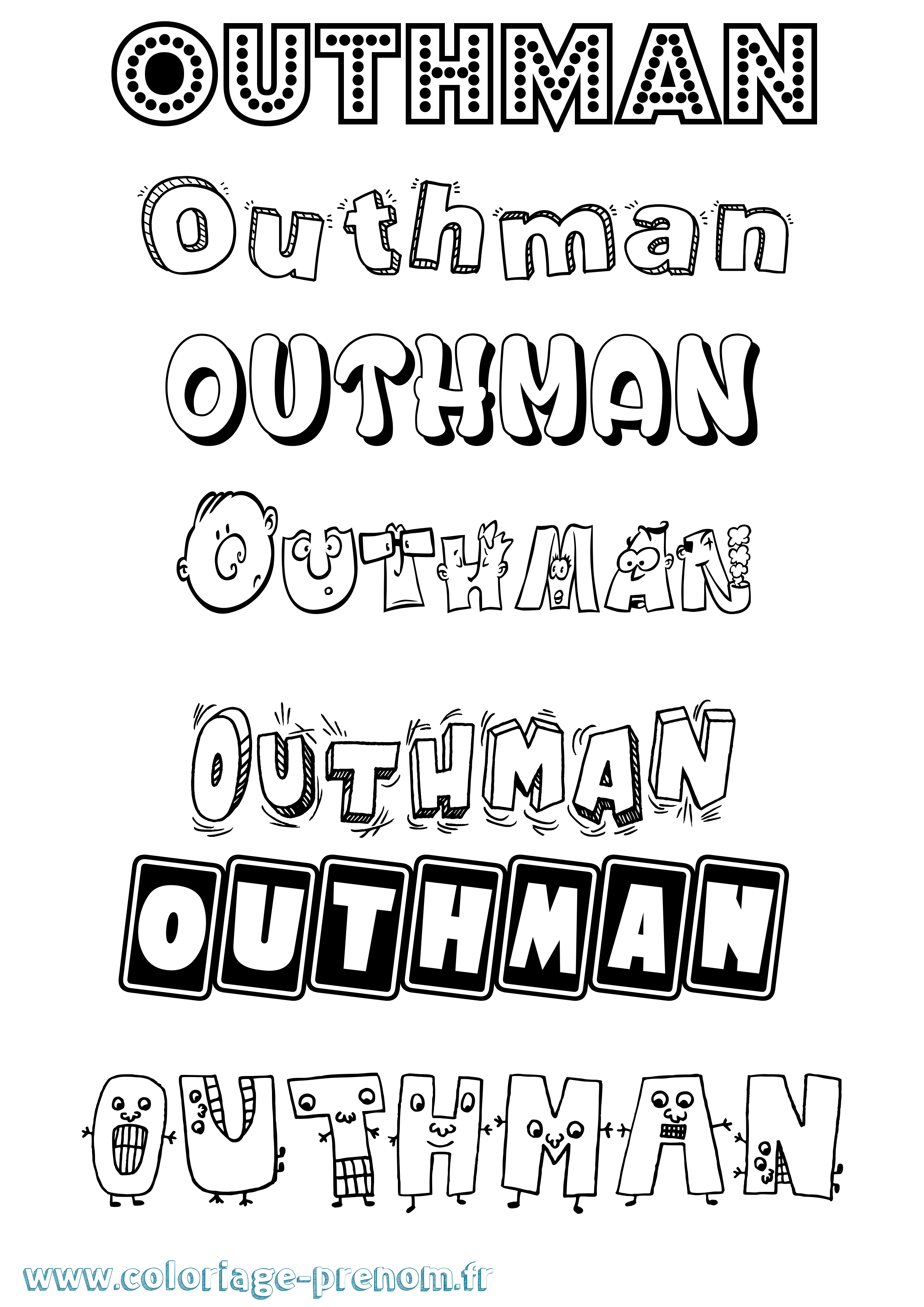 Coloriage Outhman Fun Coloriage prénom Outhman Fun