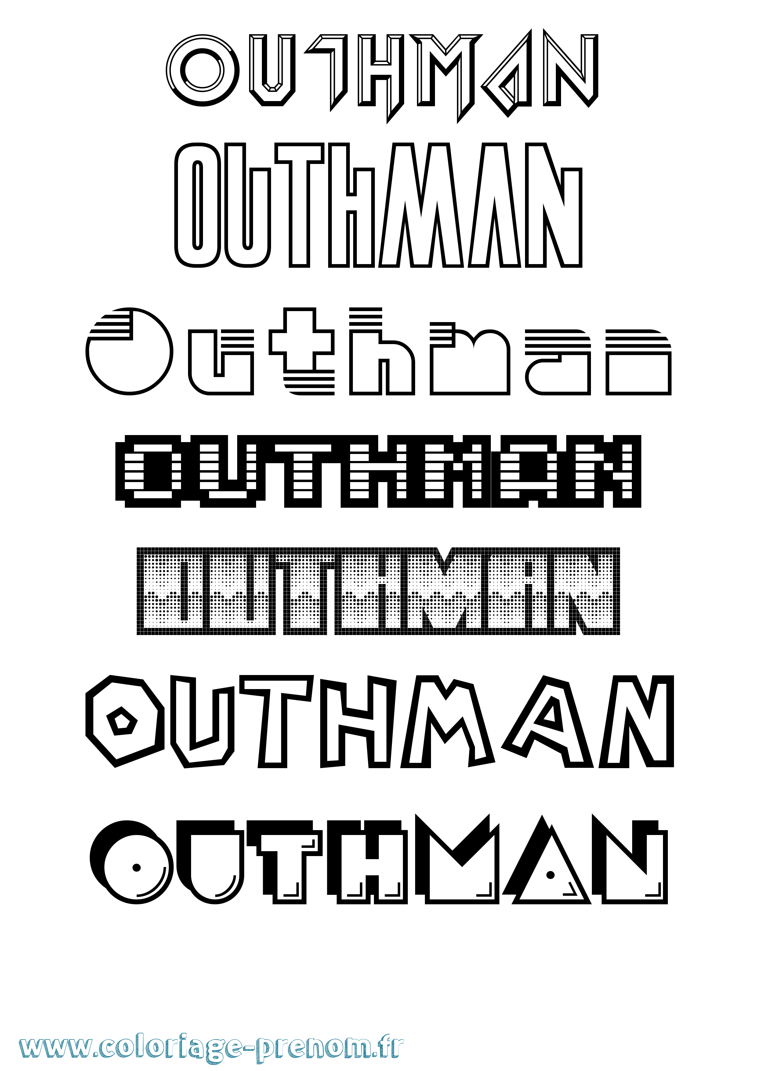Coloriage prénom Outhman Jeux Vidéos