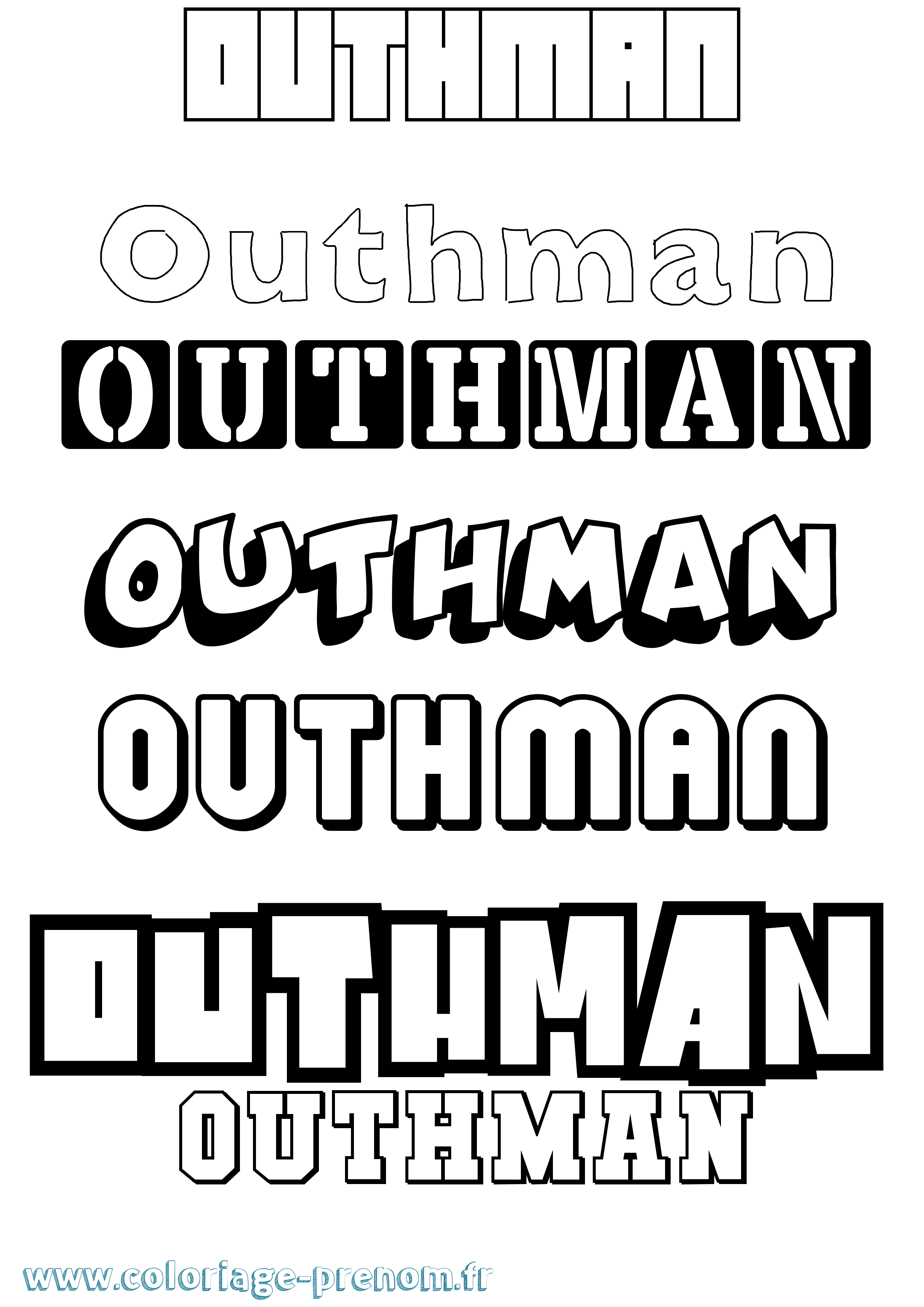Coloriage Outhman Simple Coloriage prénom Outhman Simple