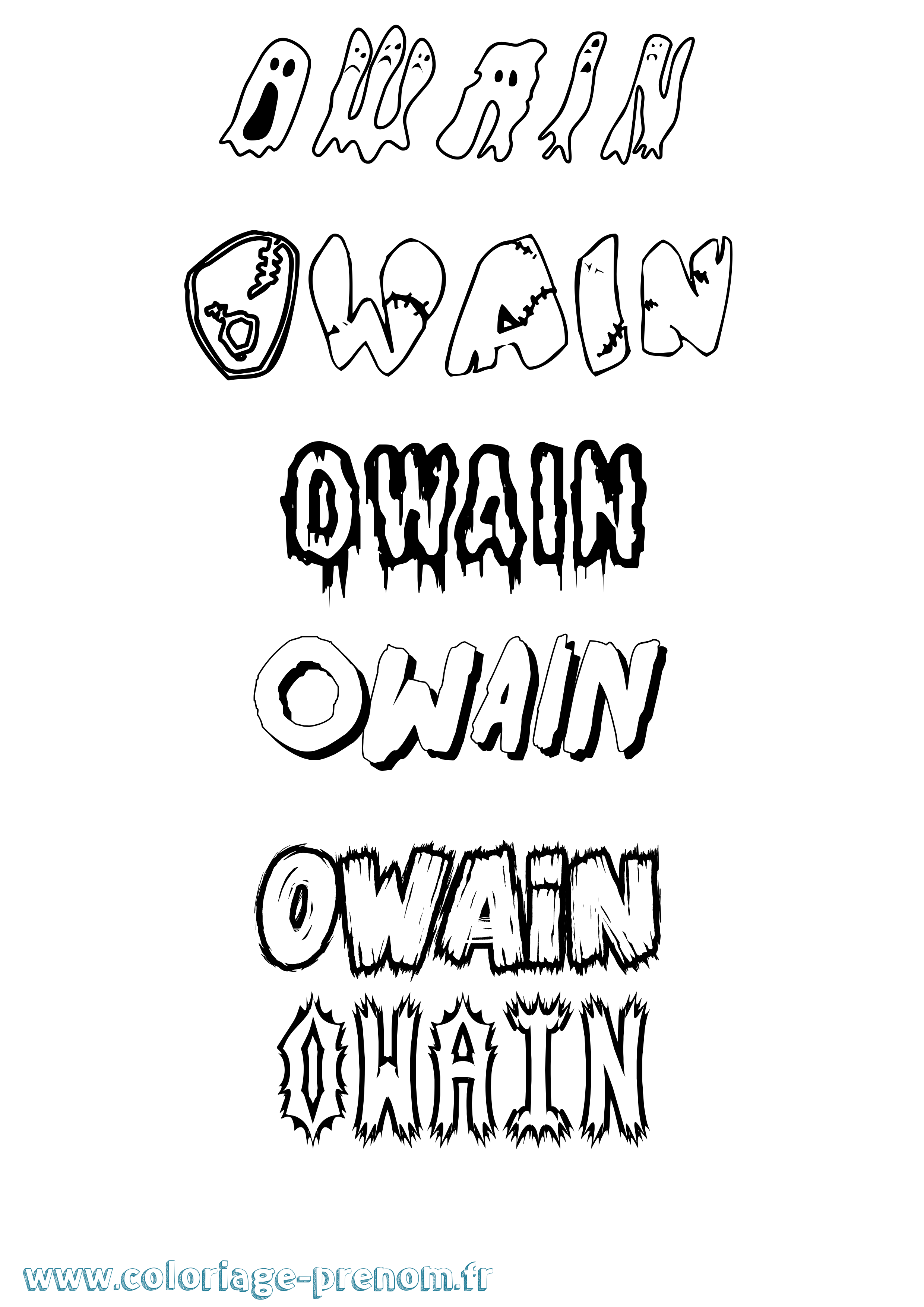 Coloriage prénom Owain Frisson