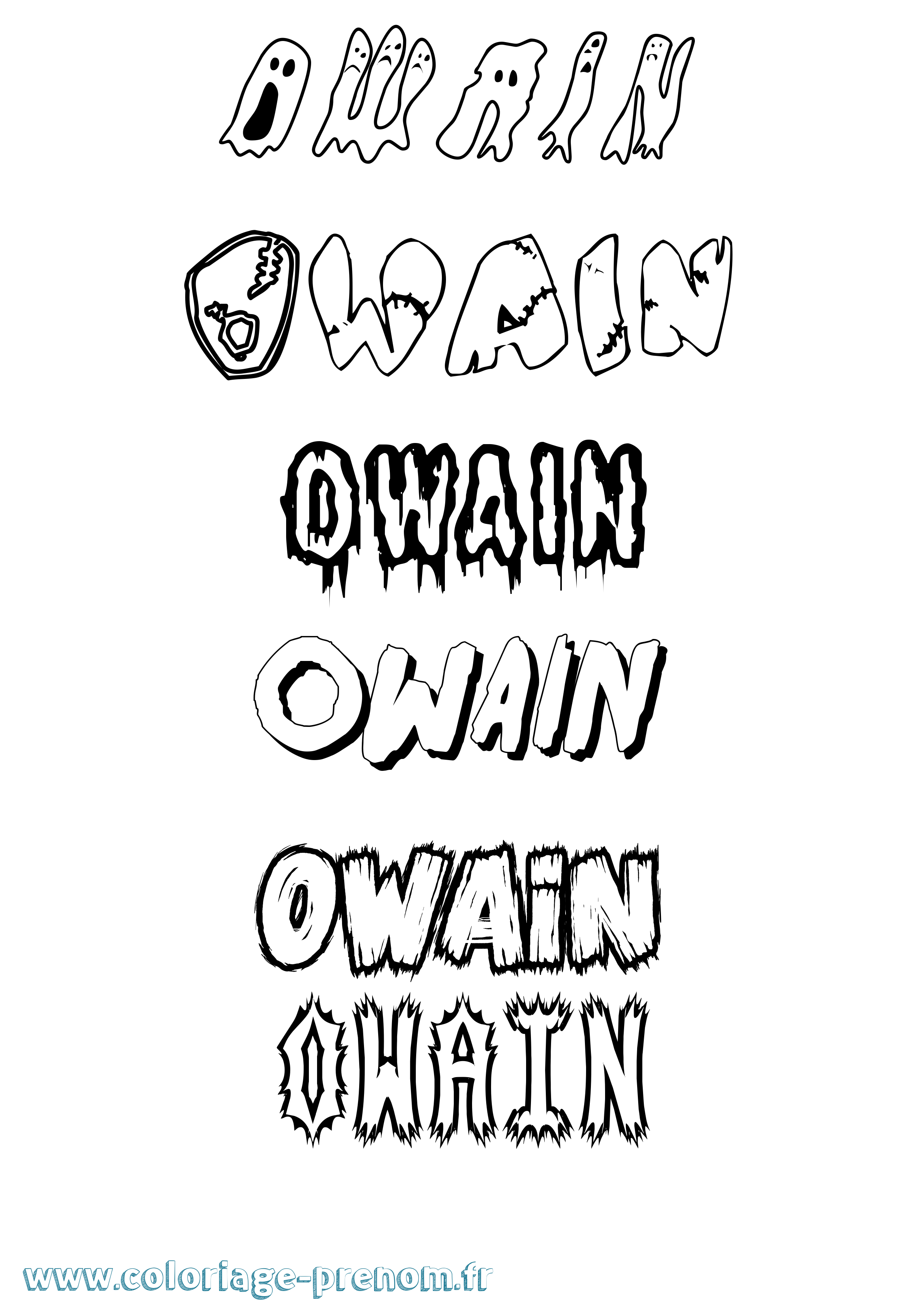 Coloriage Owain Frisson Coloriage prénom Owain Frisson