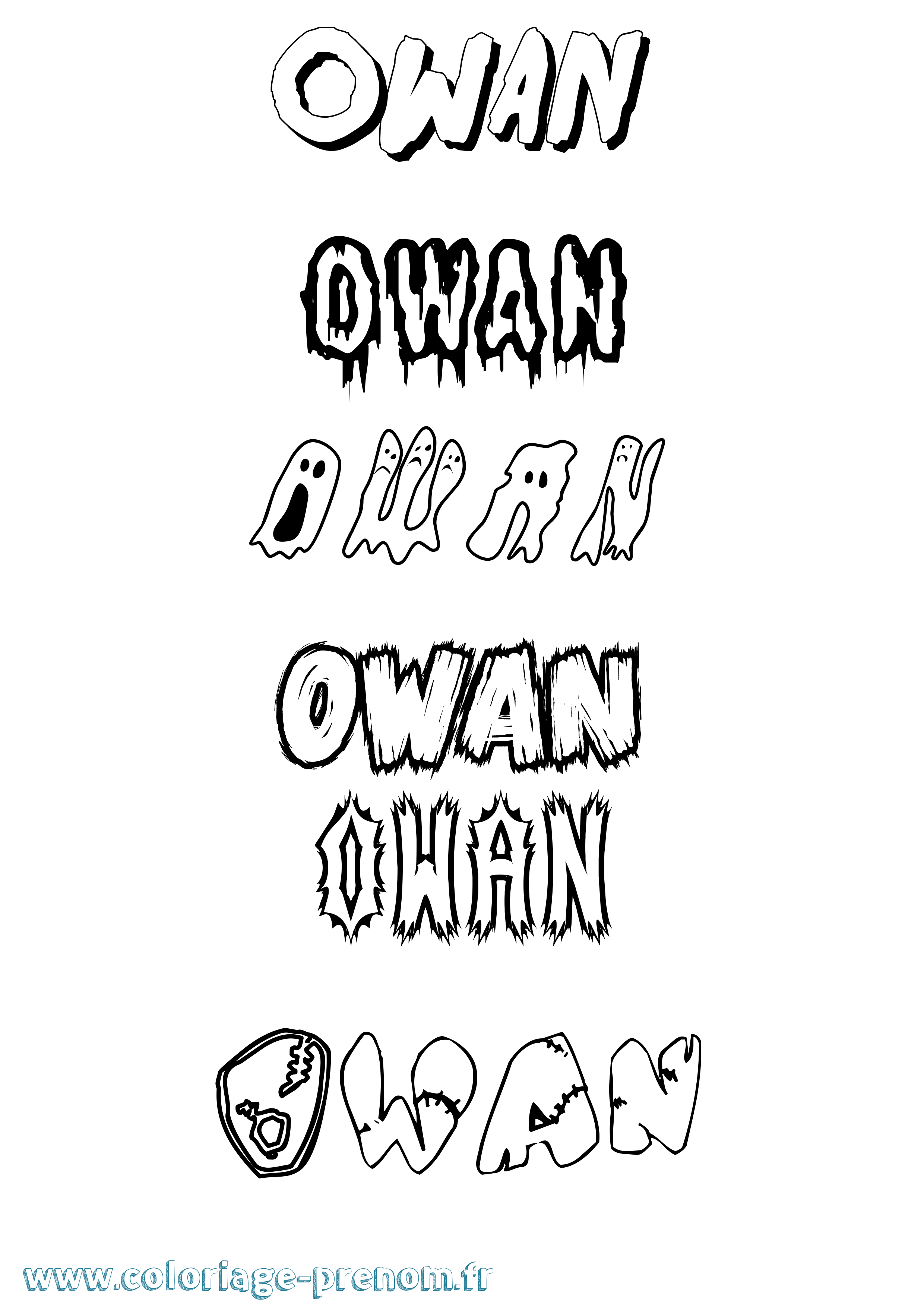 Coloriage prénom Owan Frisson