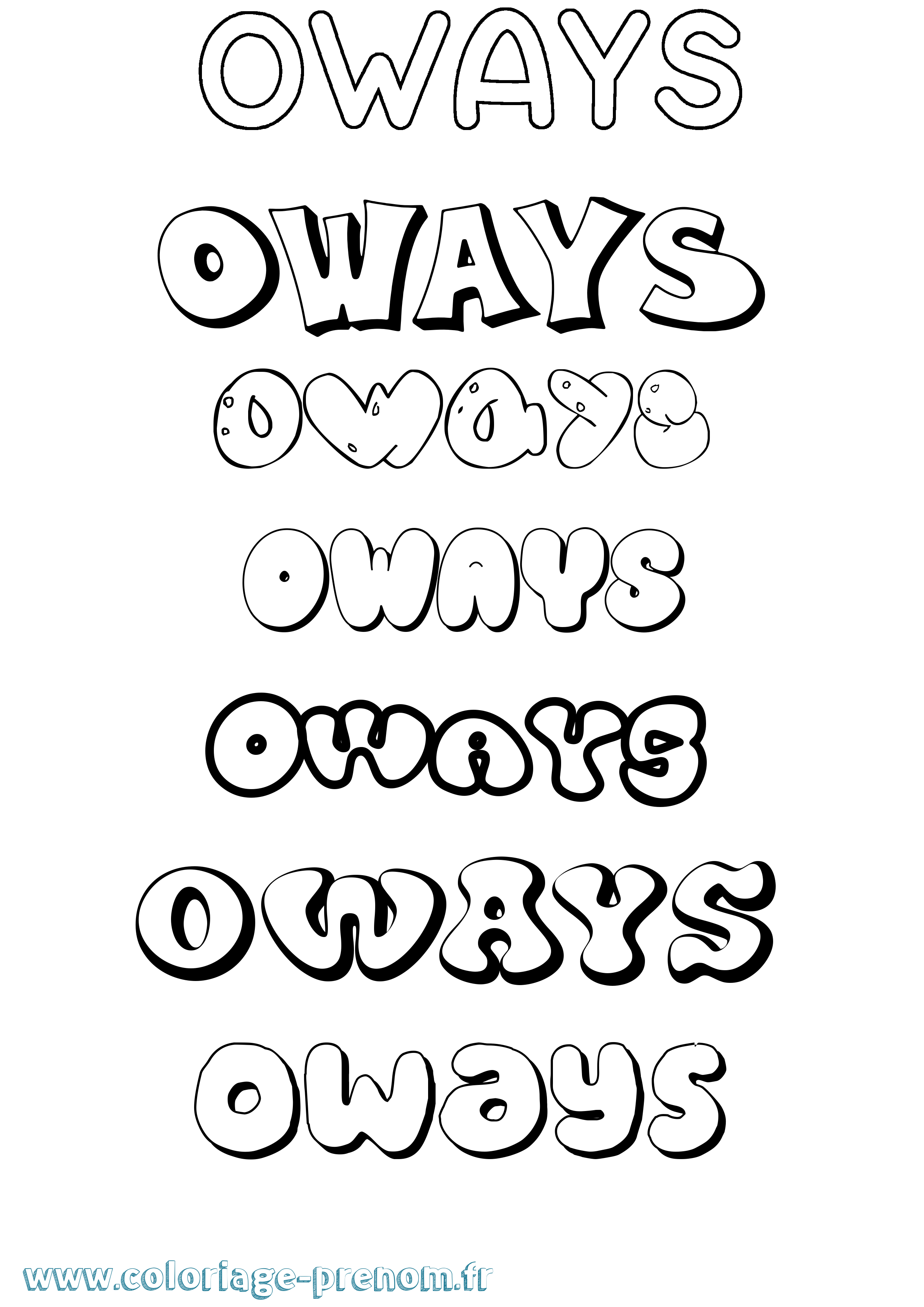 Coloriage Oways Bubble Coloriage prénom Oways Bubble