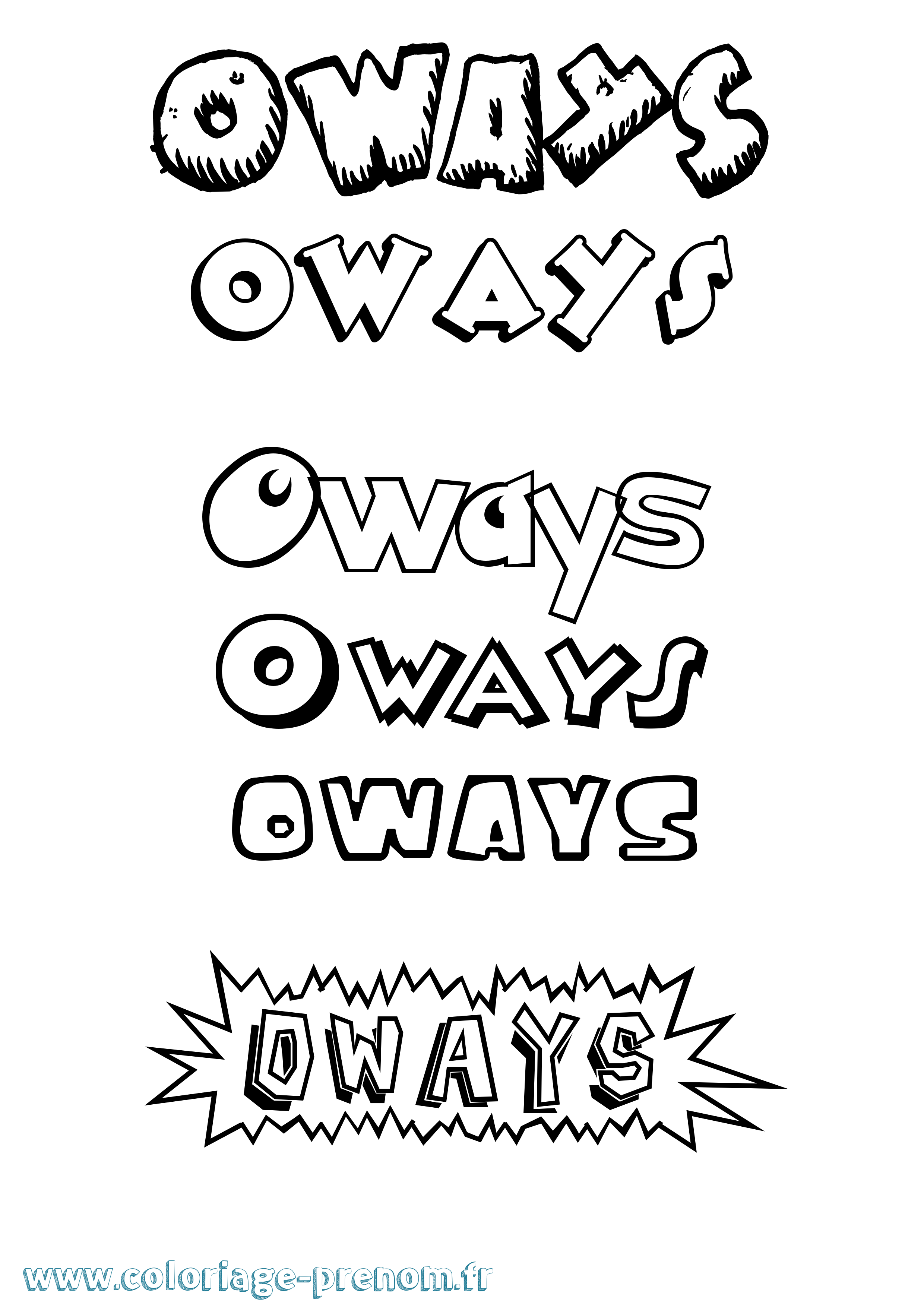 Coloriage Oways Dessin Animé Coloriage prénom Oways Dessin Animé