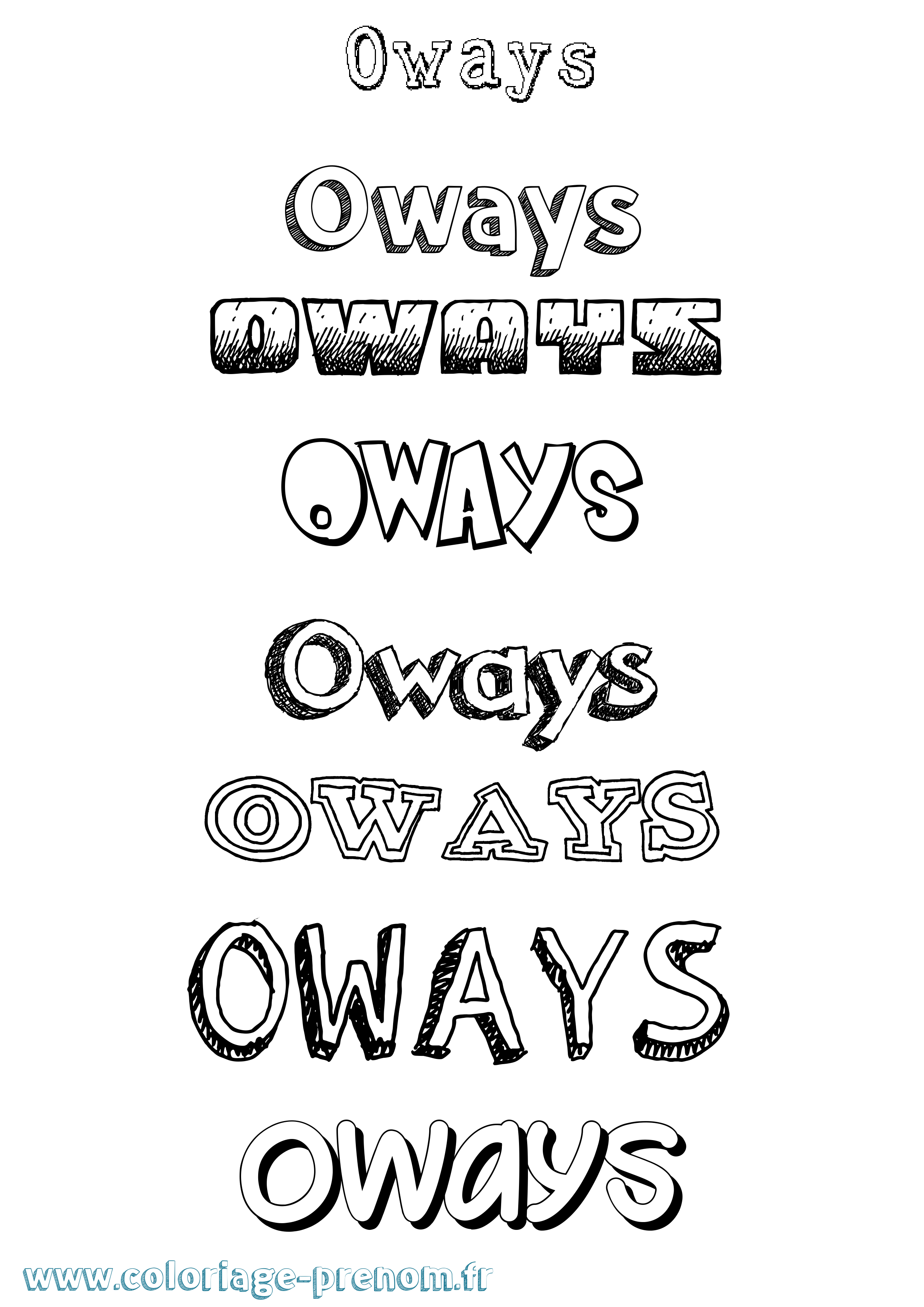 Coloriage Oways Dessiné Coloriage prénom Oways Dessiné