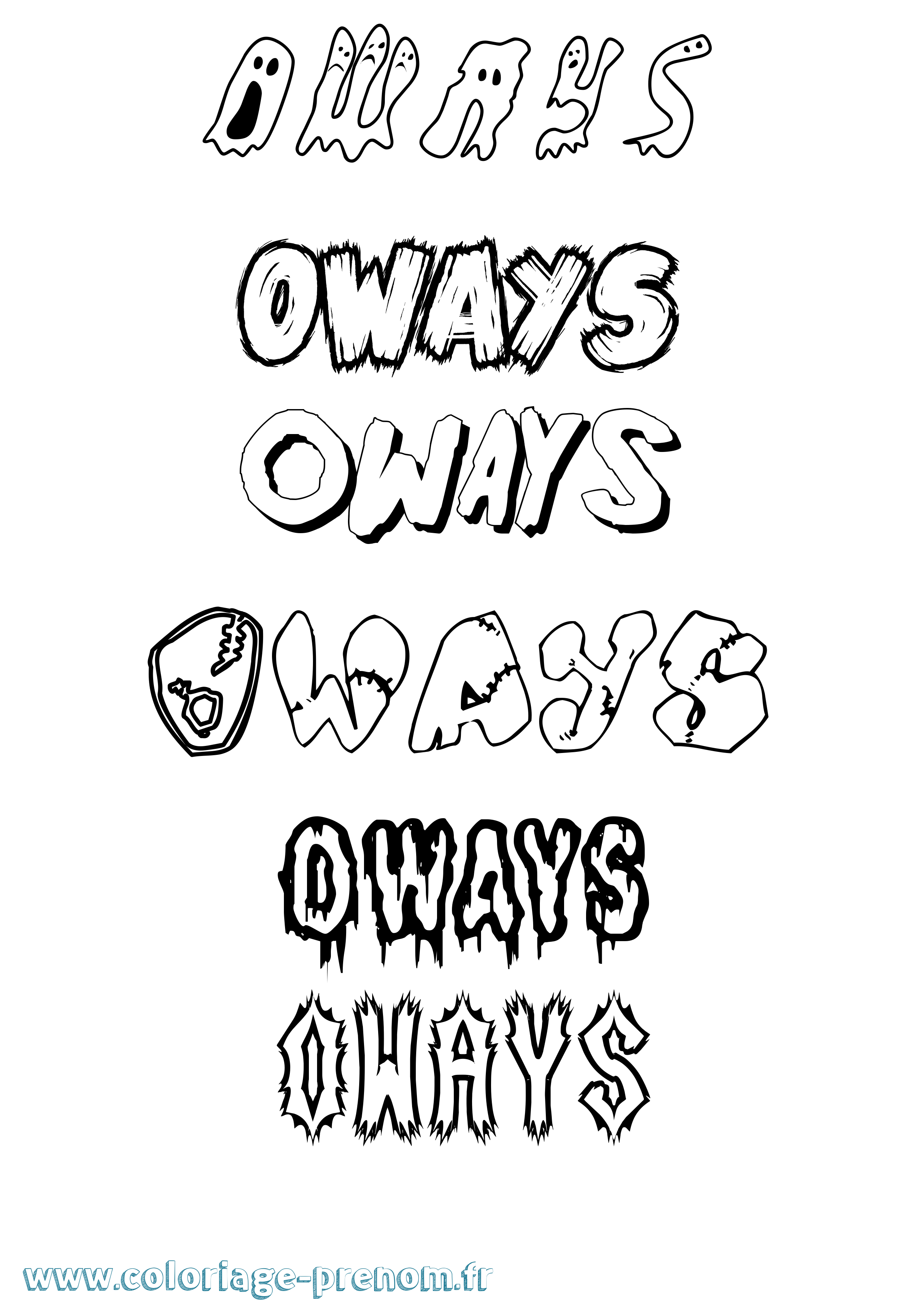 Coloriage Oways Frisson Coloriage prénom Oways Frisson