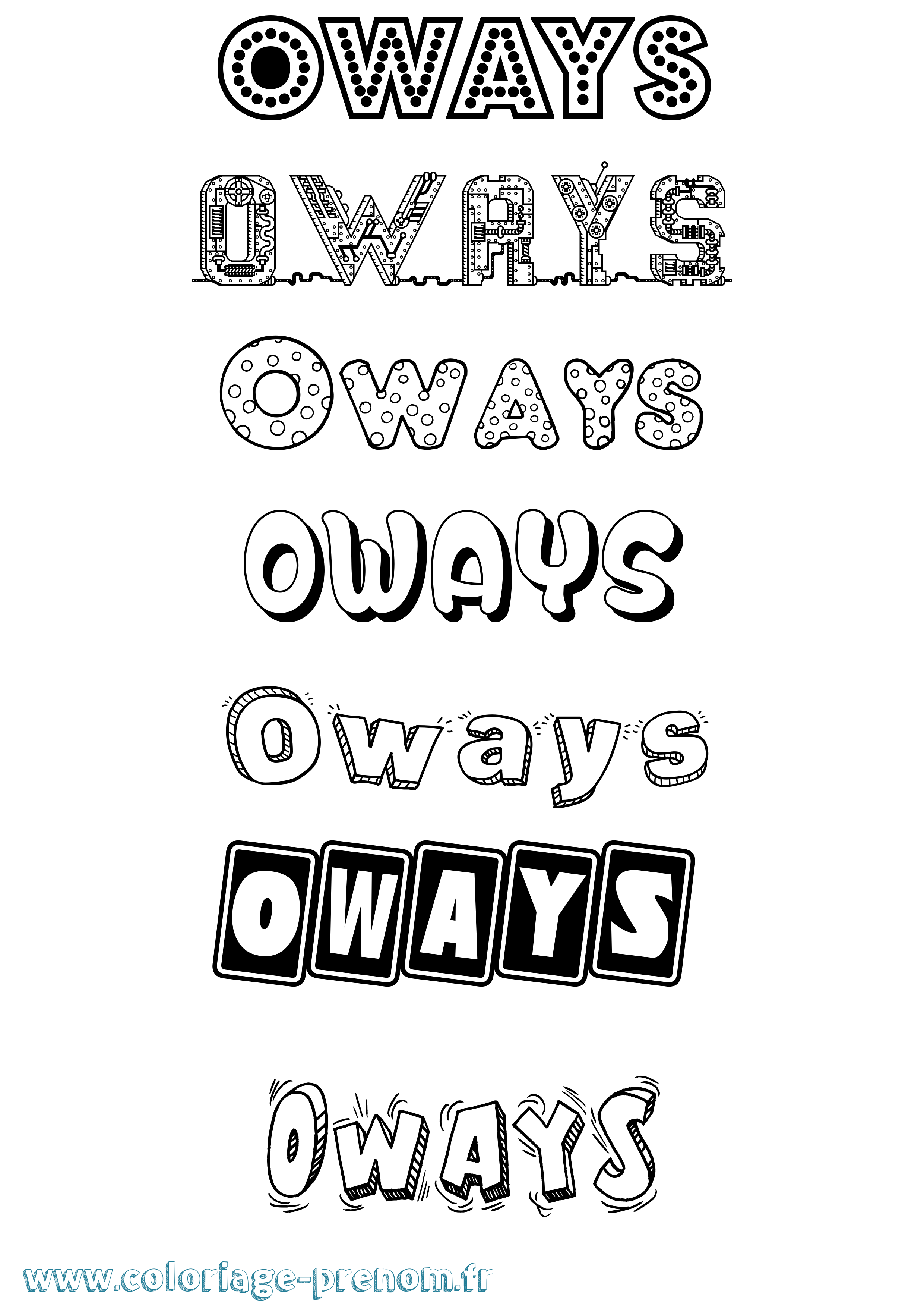Coloriage Oways Fun Coloriage prénom Oways Fun