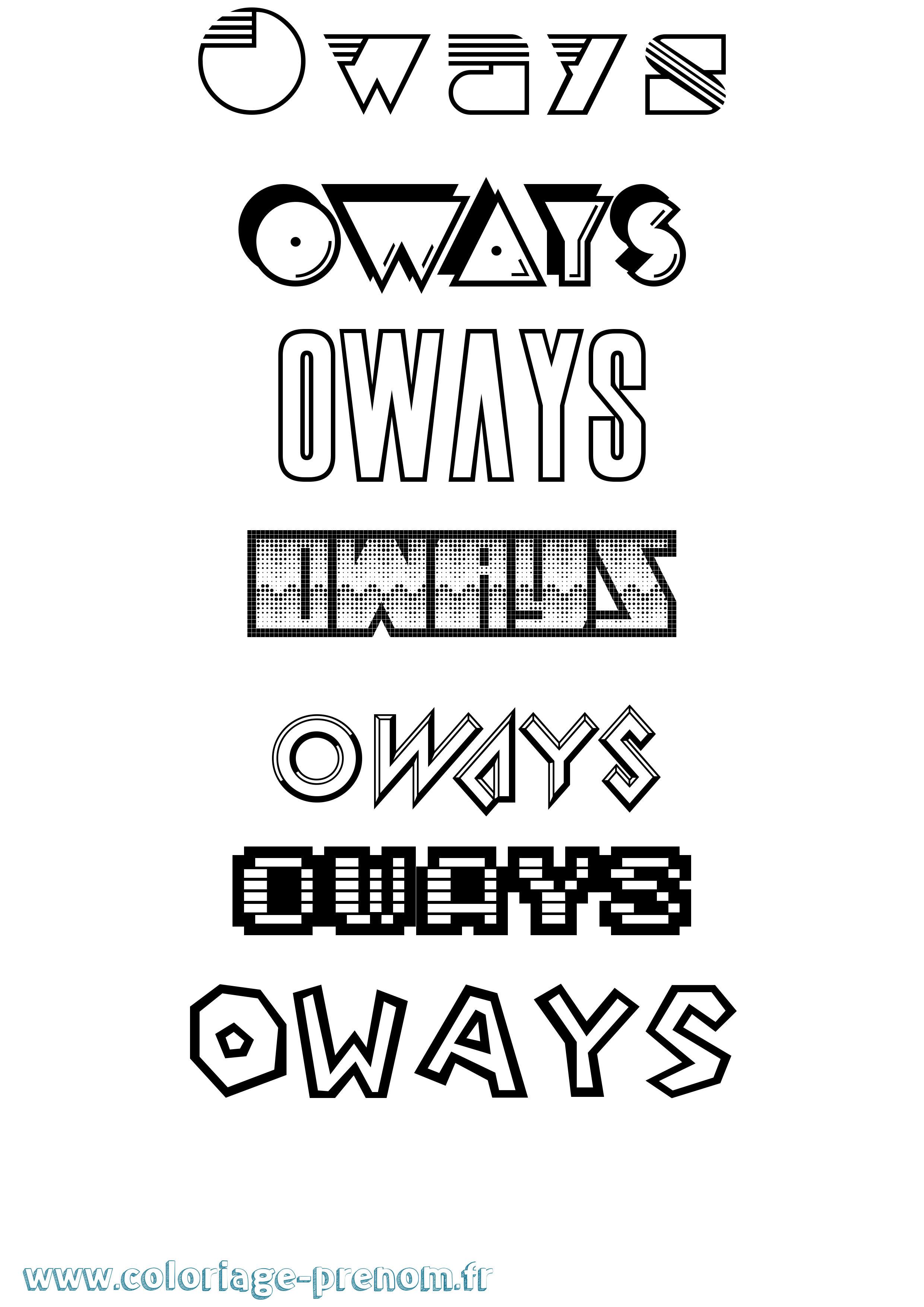 Coloriage Oways Jeux Vidéos Coloriage prénom Oways Jeux Vidéos
