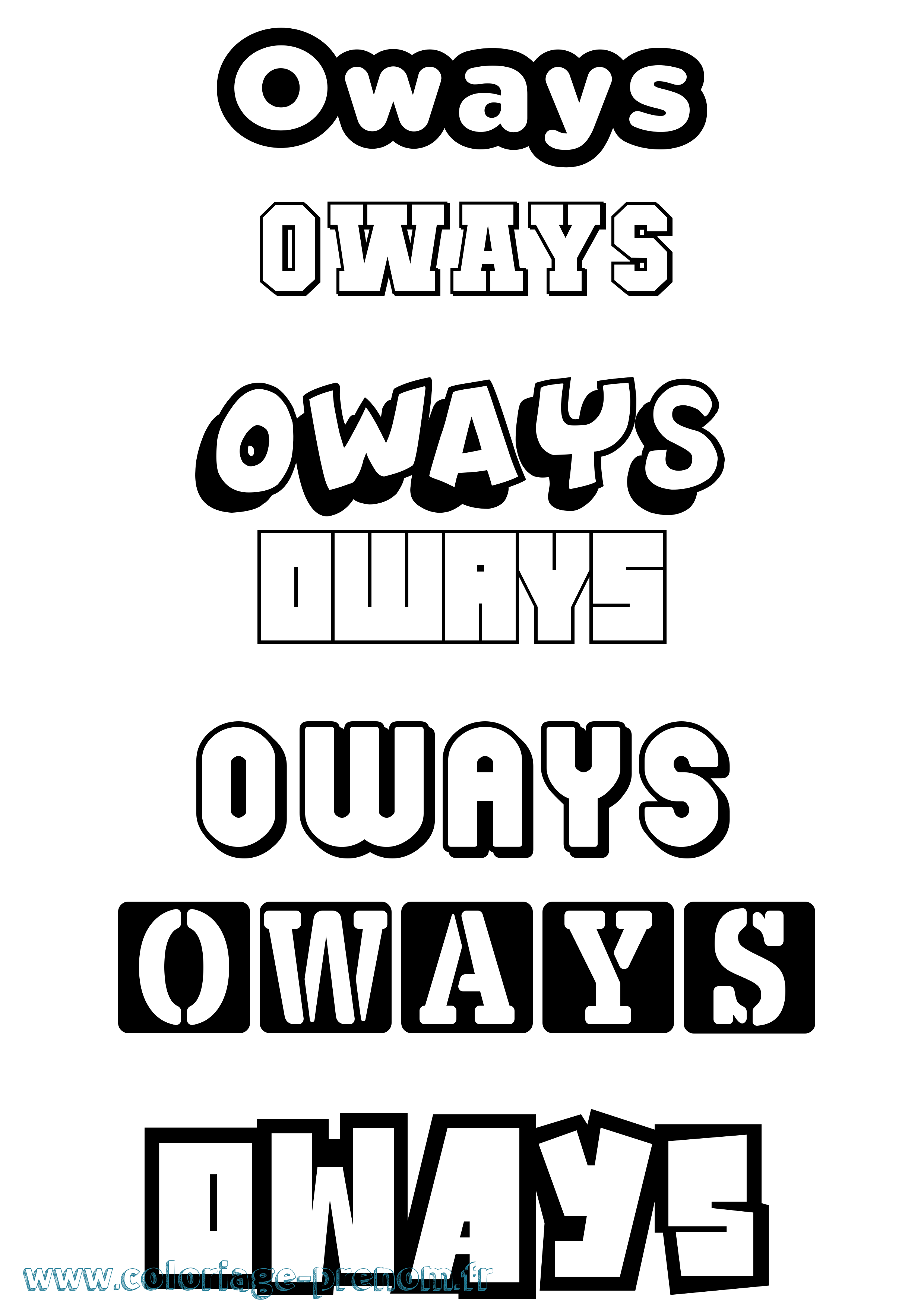 Coloriage Oways Simple Coloriage prénom Oways Simple
