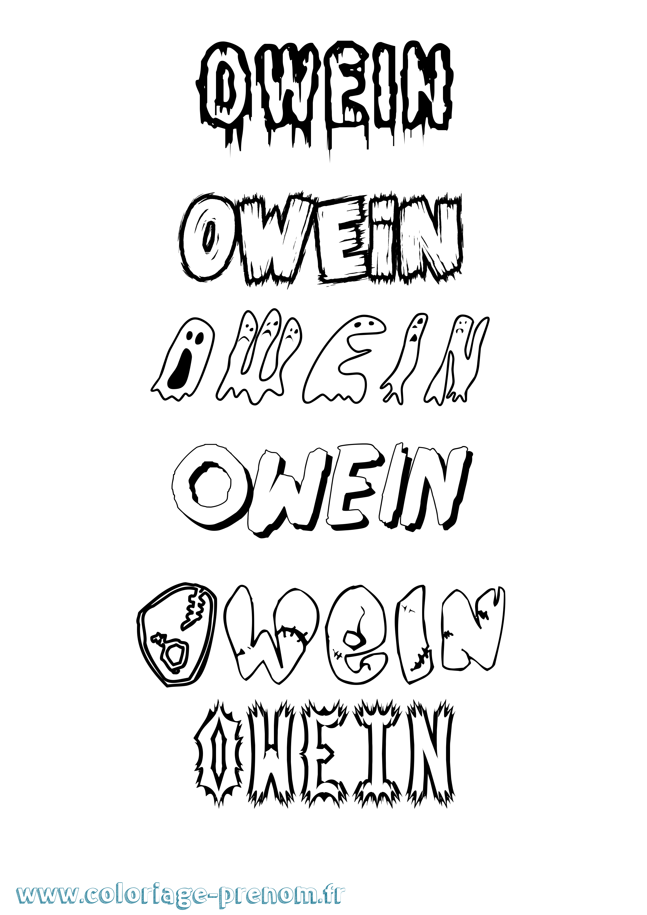 Coloriage Owein Frisson Coloriage prénom Owein Frisson