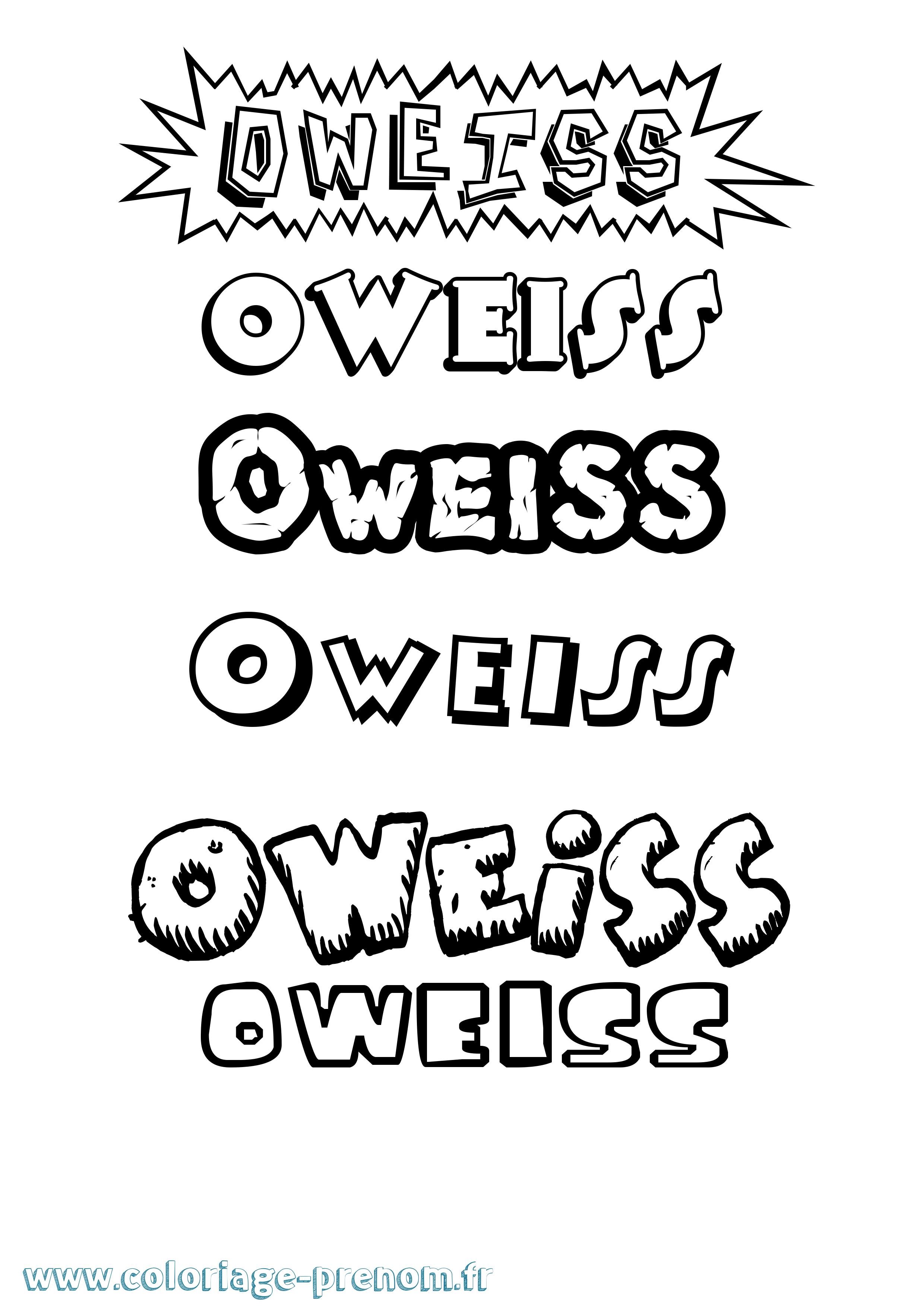 Coloriage prénom Oweiss Dessin Animé