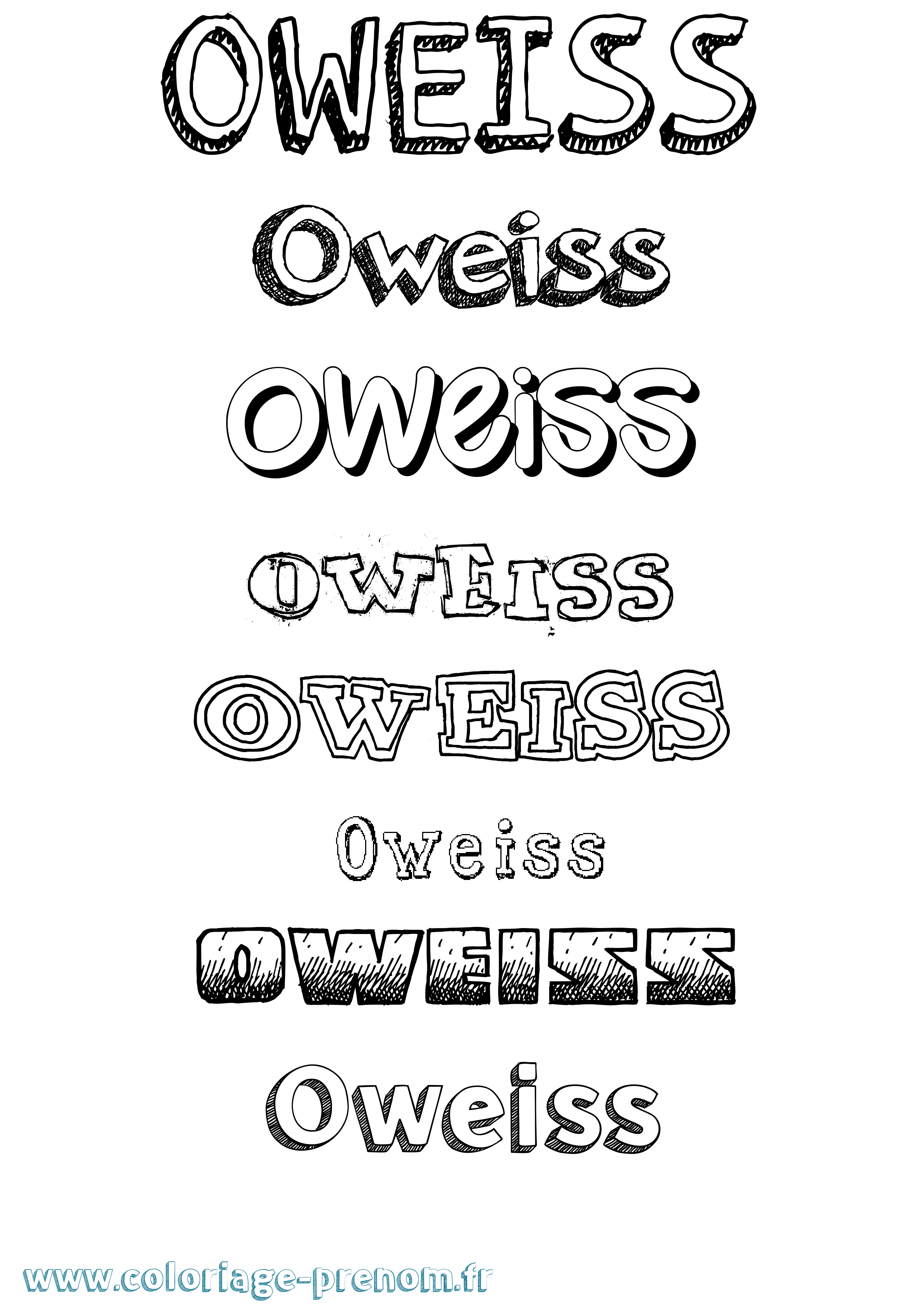 Coloriage prénom Oweiss Dessiné