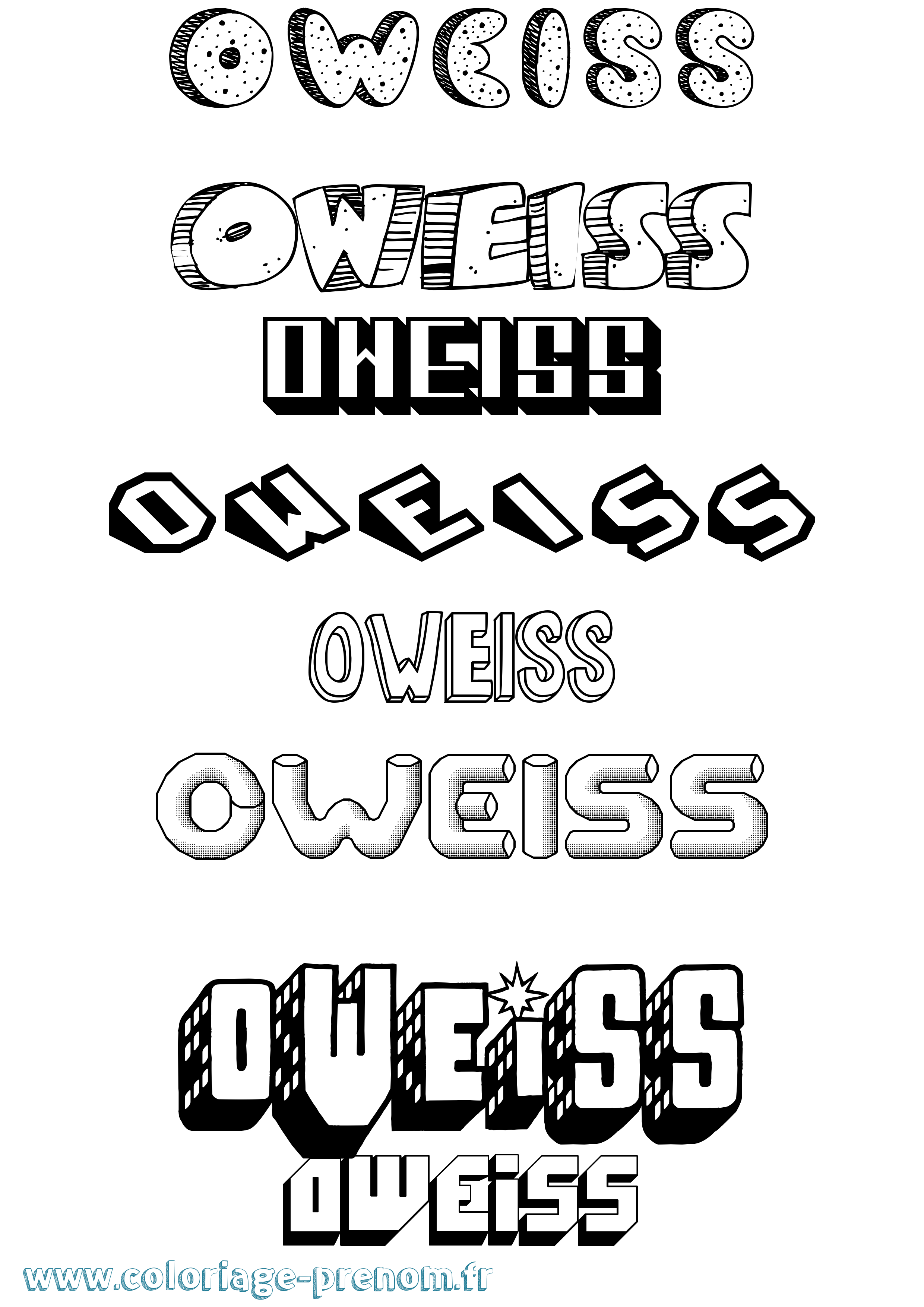 Coloriage prénom Oweiss Effet 3D
