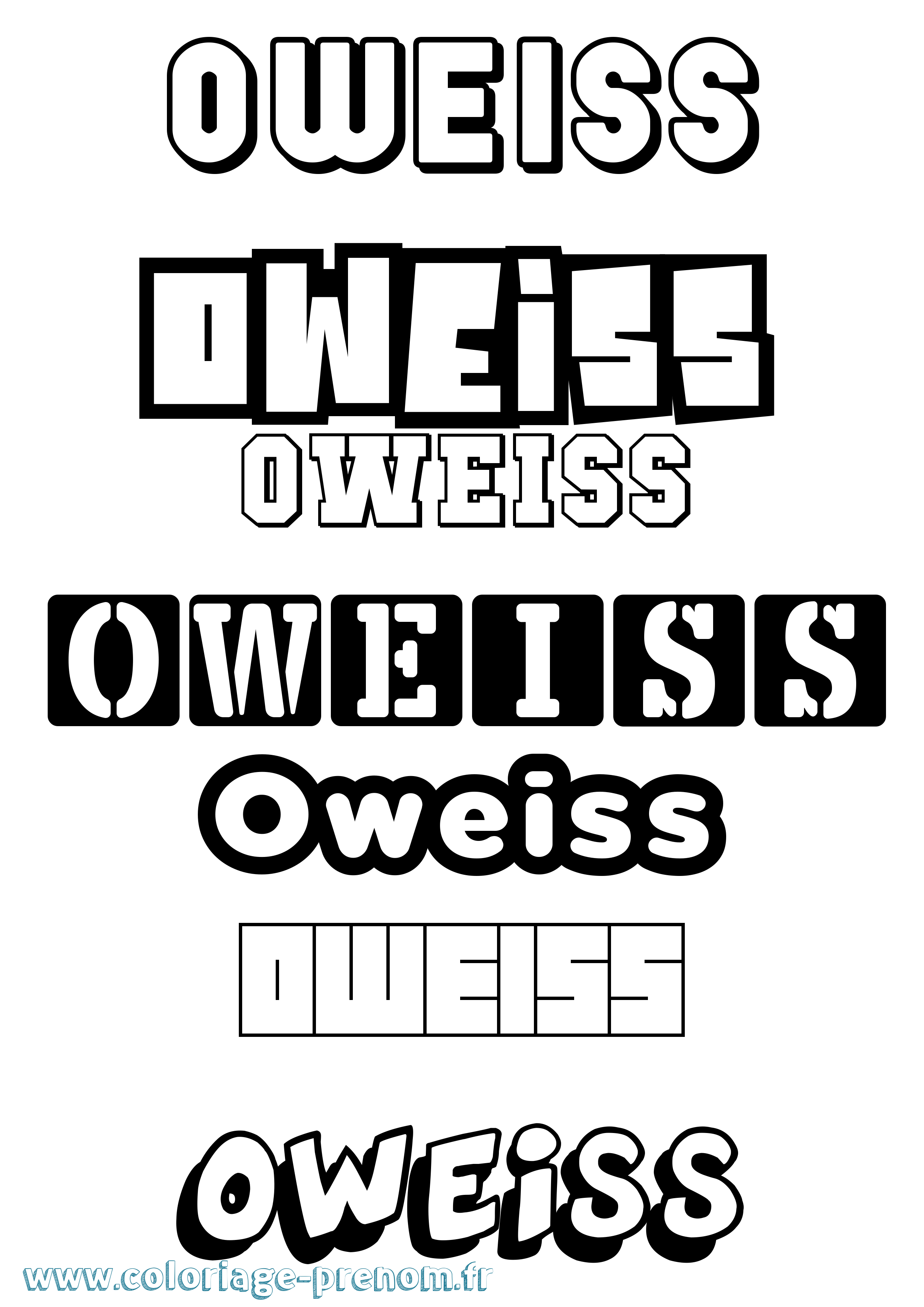 Coloriage prénom Oweiss Simple