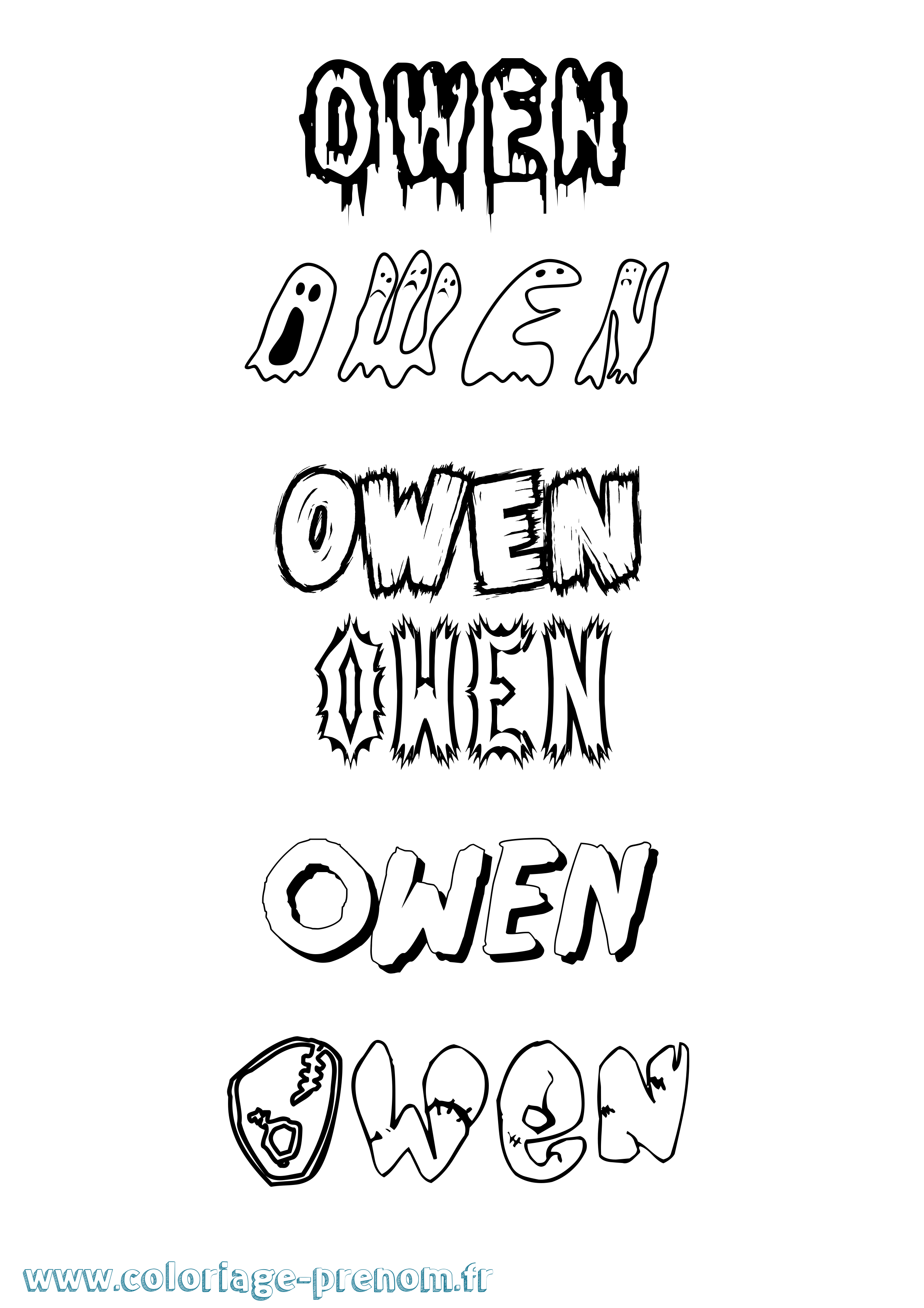 Coloriage prénom Owen