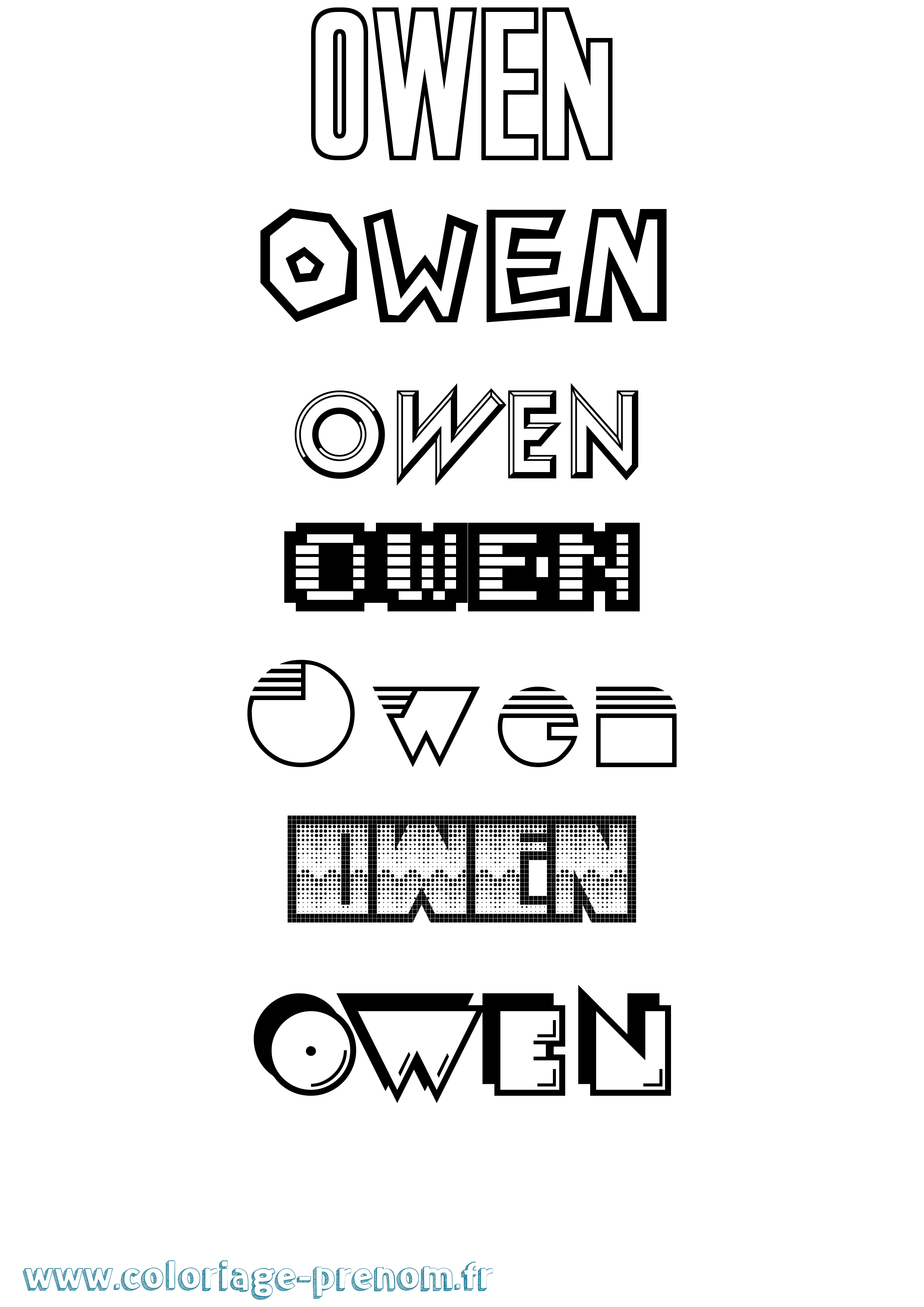 Coloriage Owen Jeux Vidéos Coloriage prénom Owen Jeux Vidéos