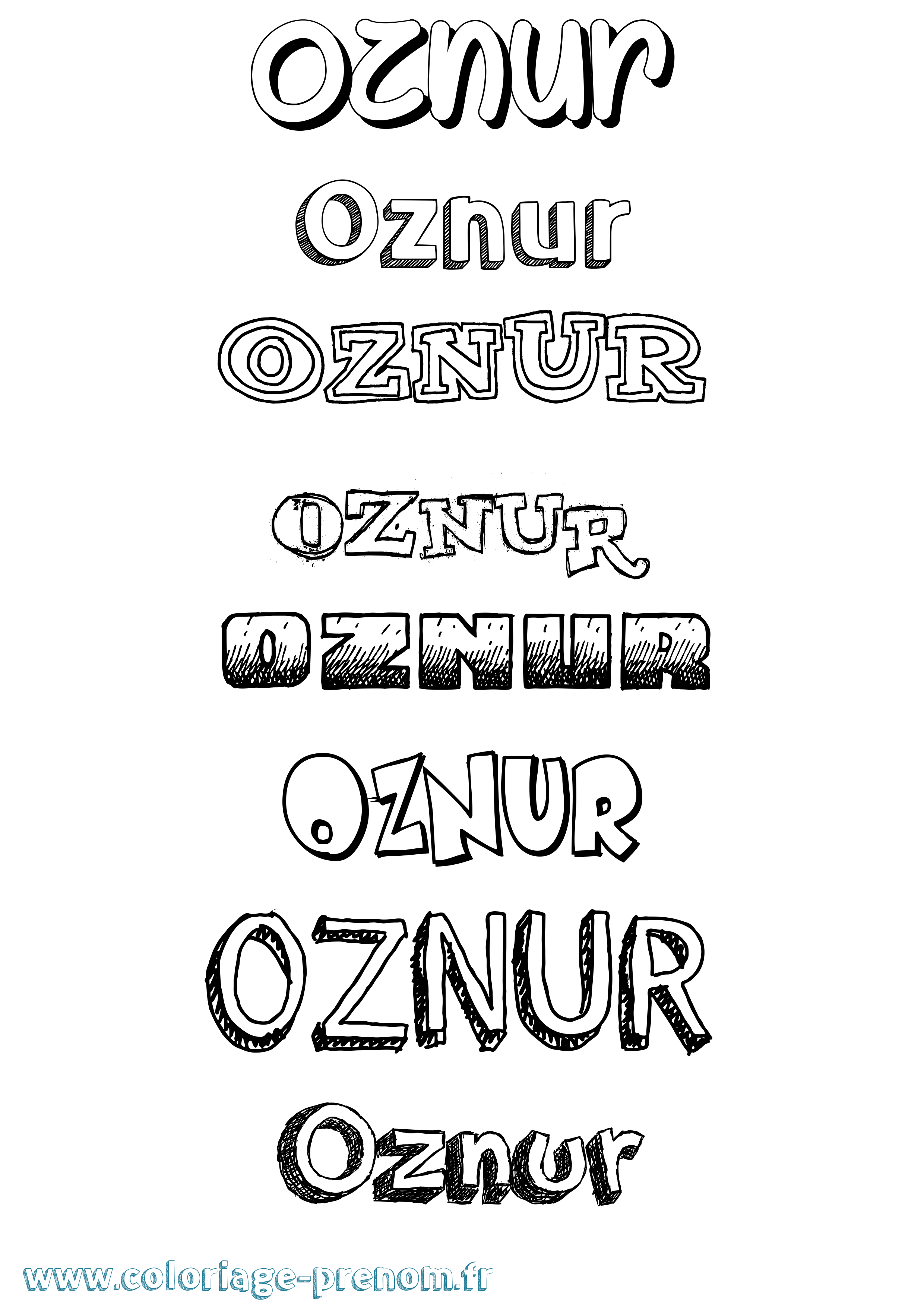 Coloriage Oznur Dessiné Coloriage prénom Oznur Dessiné