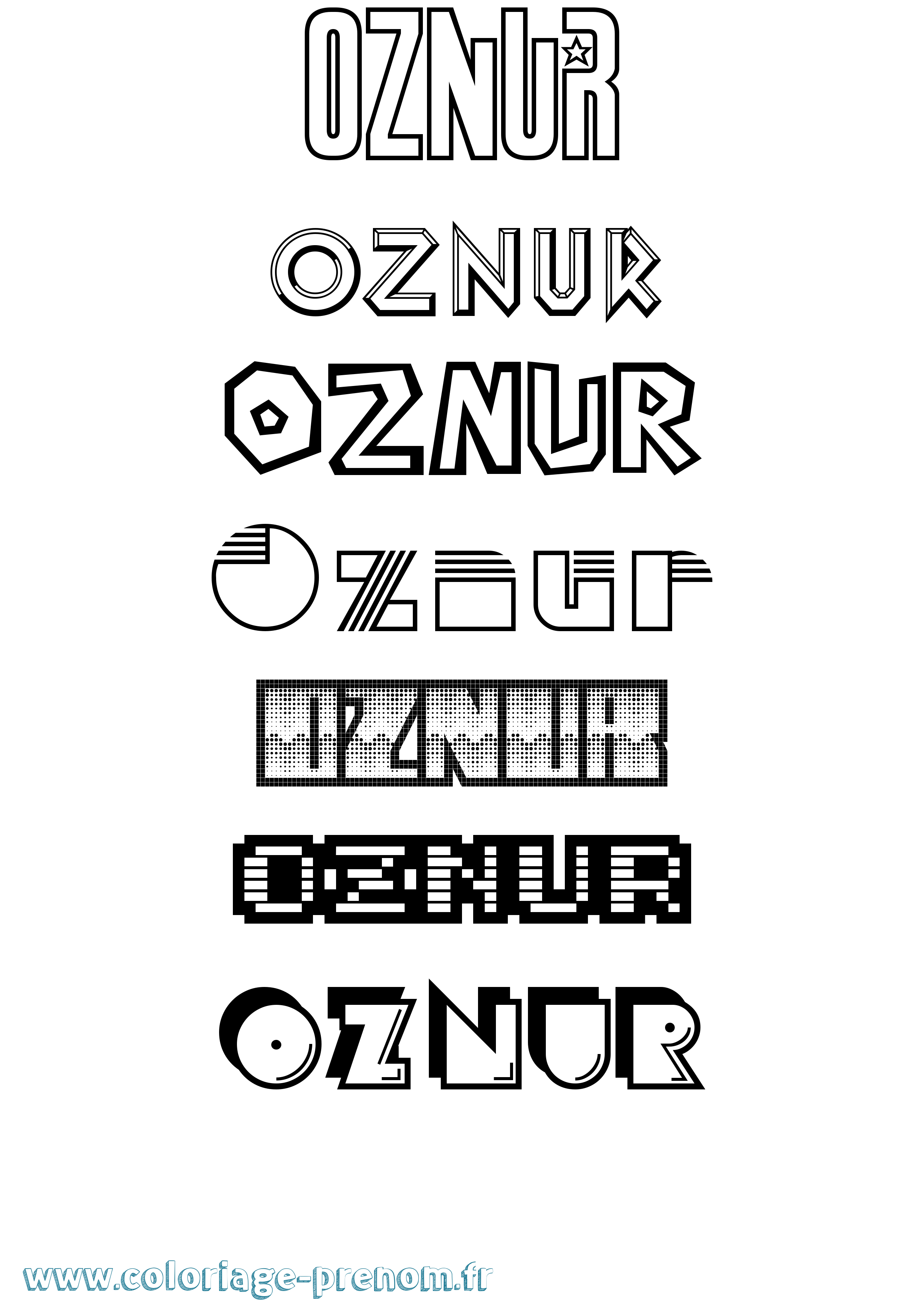 Coloriage Oznur Jeux Vidéos Coloriage prénom Oznur Jeux Vidéos