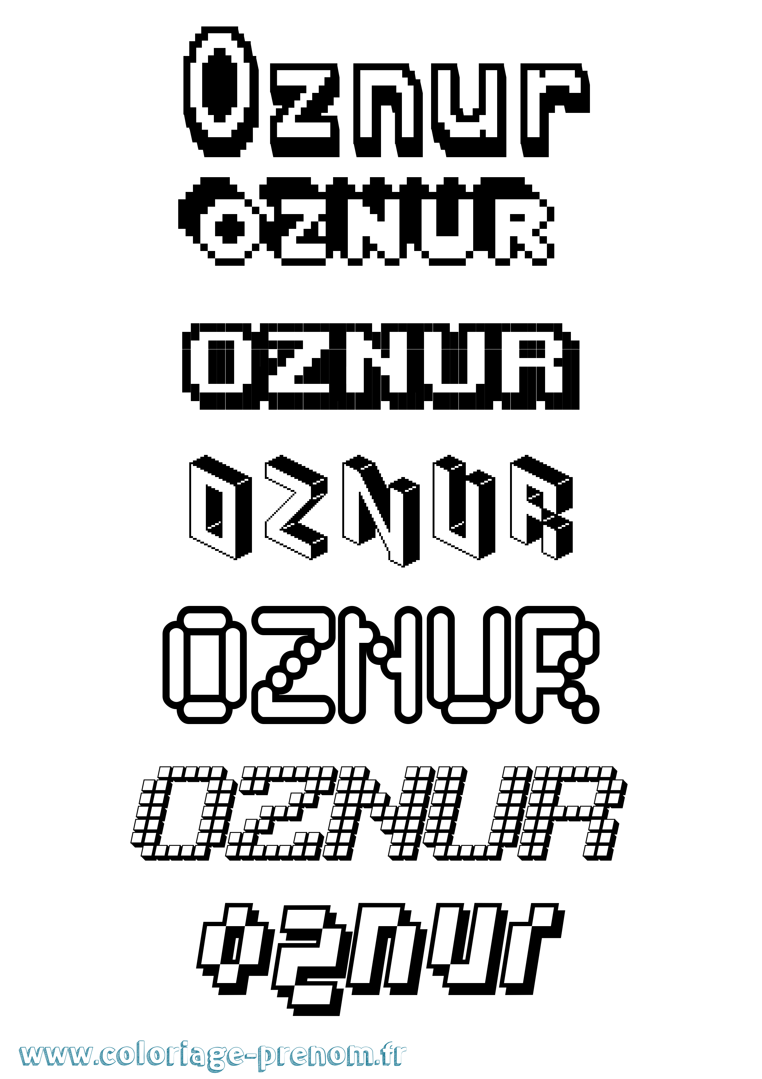 Coloriage Oznur Pixel Coloriage prénom Oznur Pixel