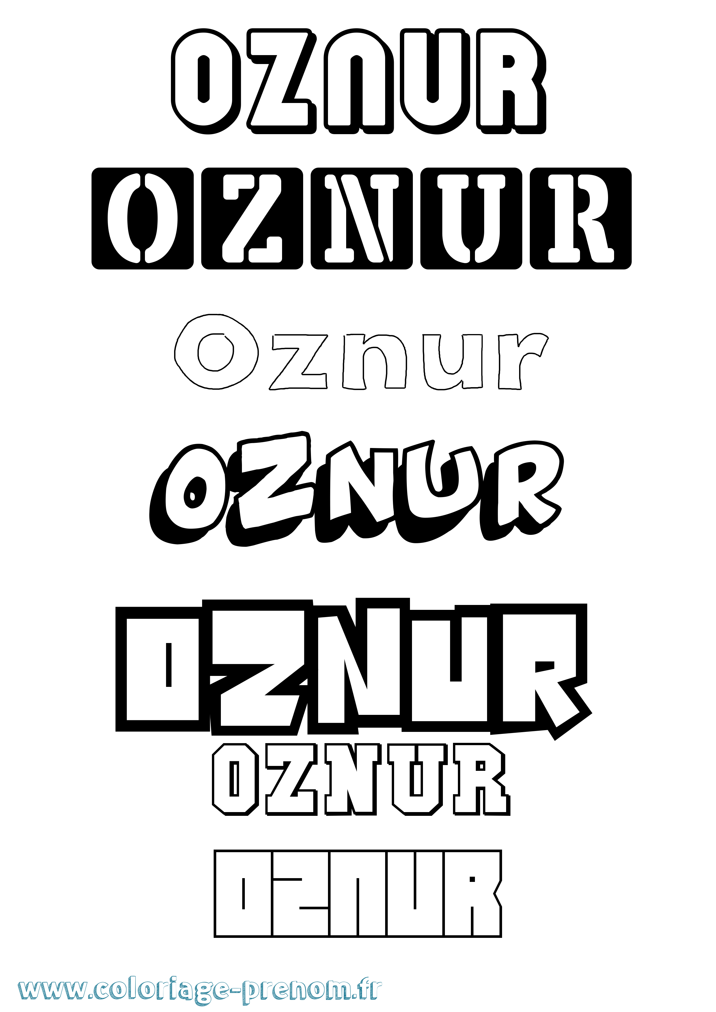 Coloriage Oznur Simple Coloriage prénom Oznur Simple
