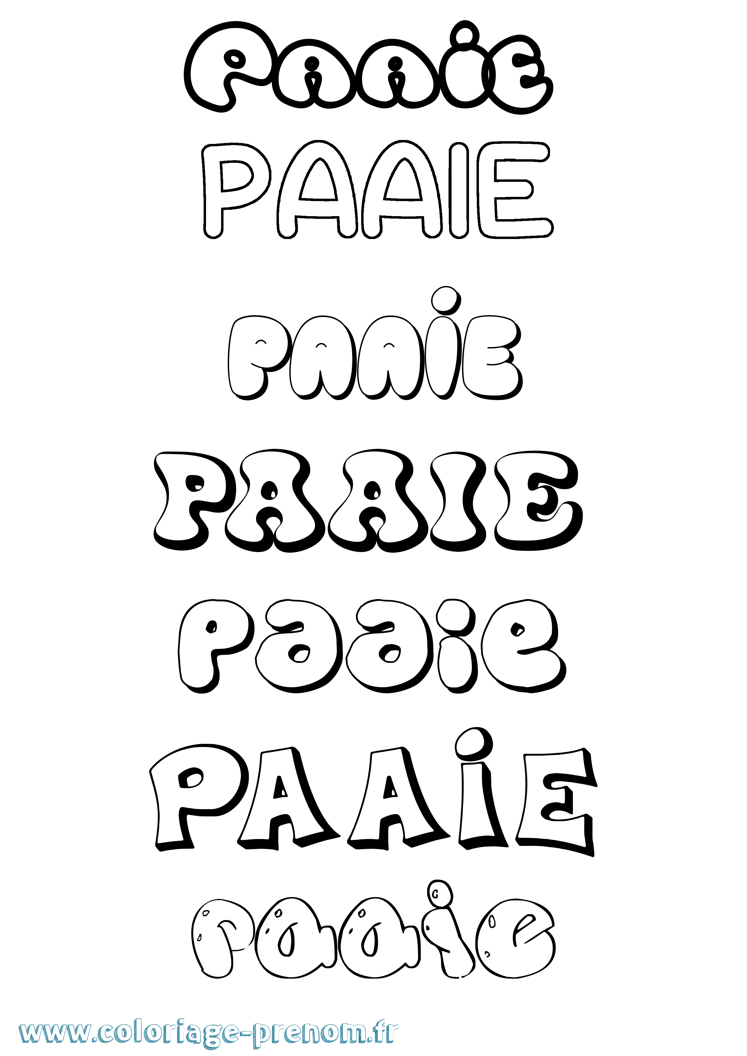 Coloriage Paaie Bubble Coloriage prénom Paaie Bubble
