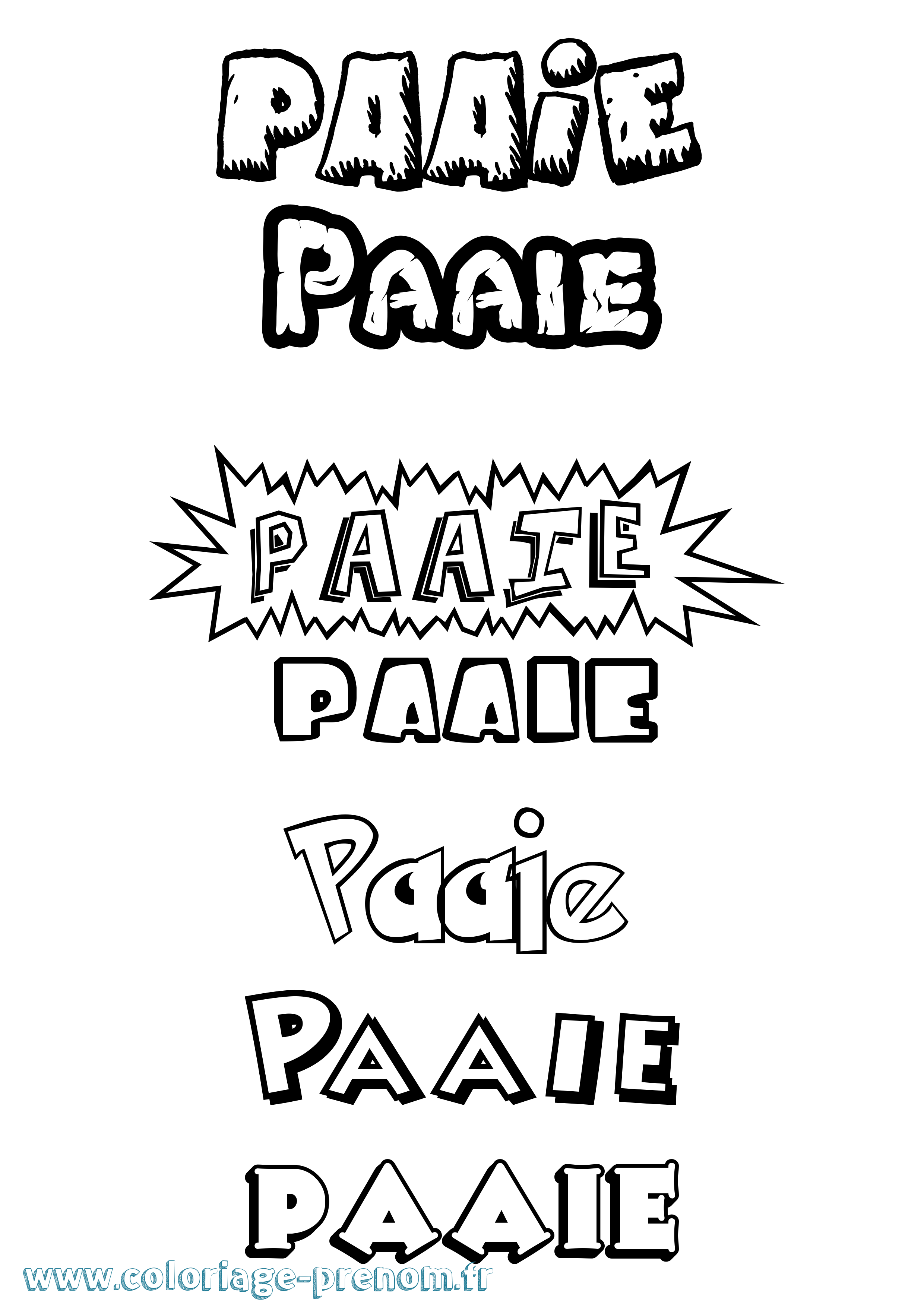 Coloriage Paaie Dessin Animé Coloriage prénom Paaie Dessin Animé