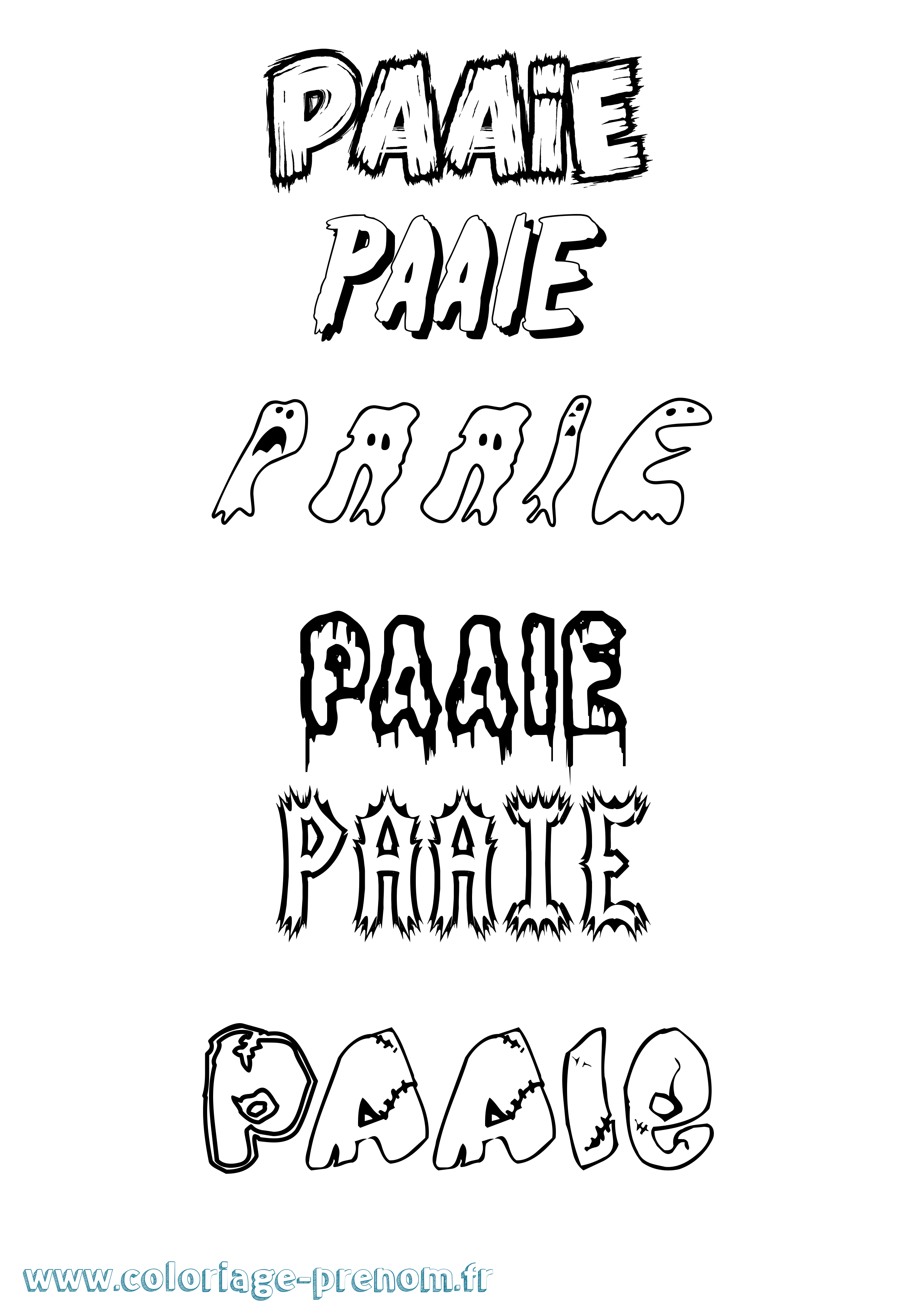 Coloriage Paaie Frisson Coloriage prénom Paaie Frisson