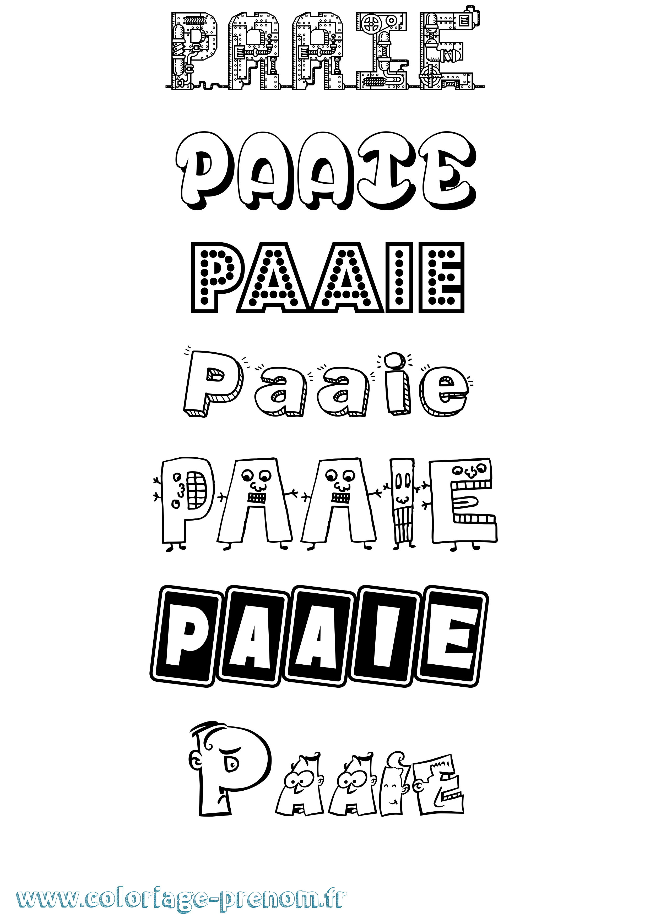 Coloriage Paaie Fun Coloriage prénom Paaie Fun