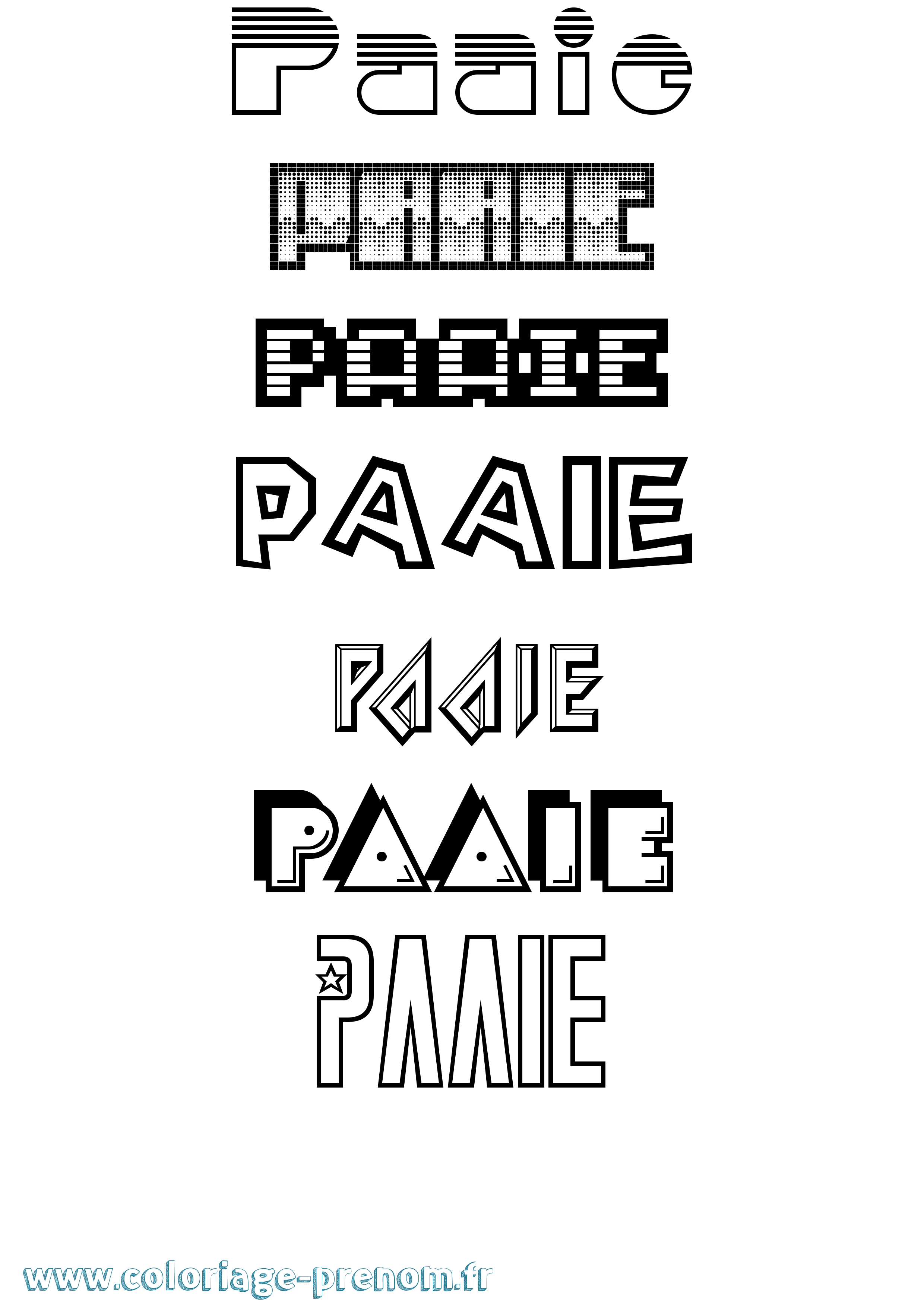 Coloriage Paaie Jeux Vidéos Coloriage prénom Paaie Jeux Vidéos