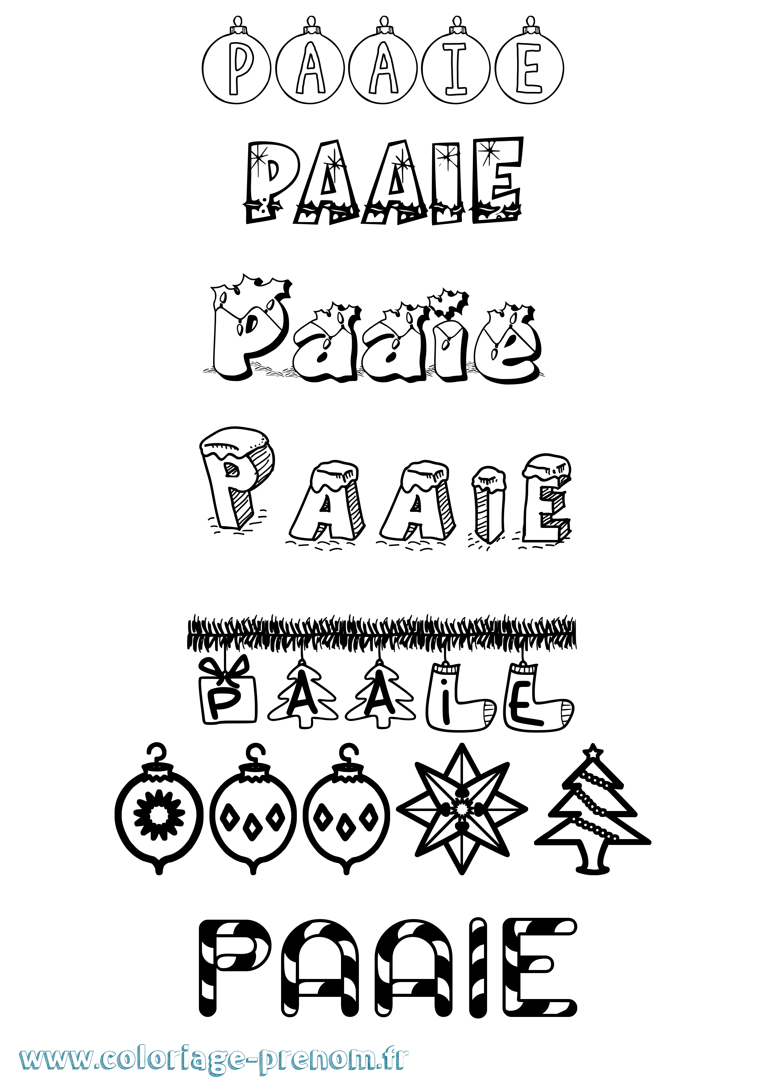 Coloriage Paaie Noël Coloriage prénom Paaie Noël