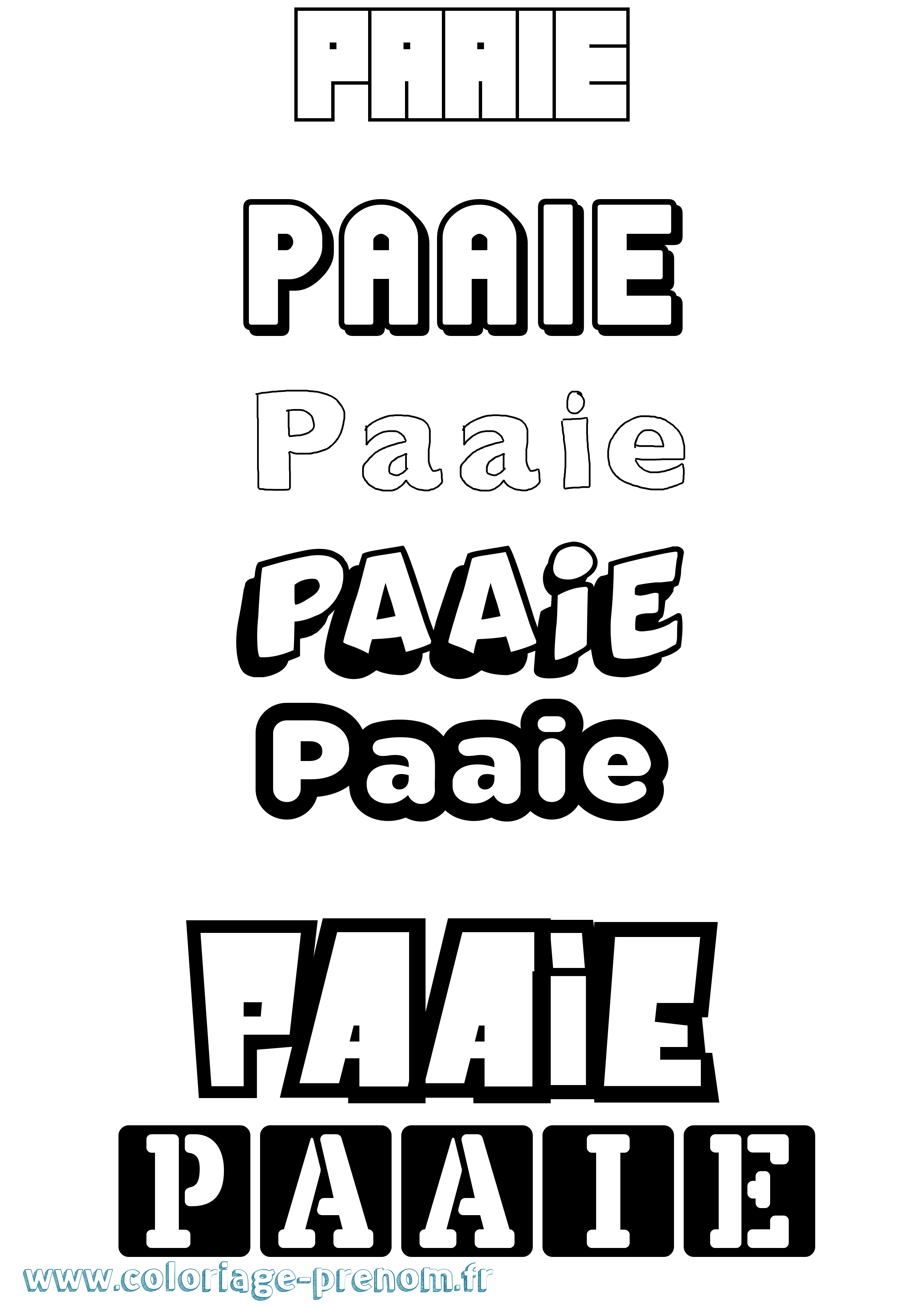 Coloriage Paaie Simple Coloriage prénom Paaie Simple
