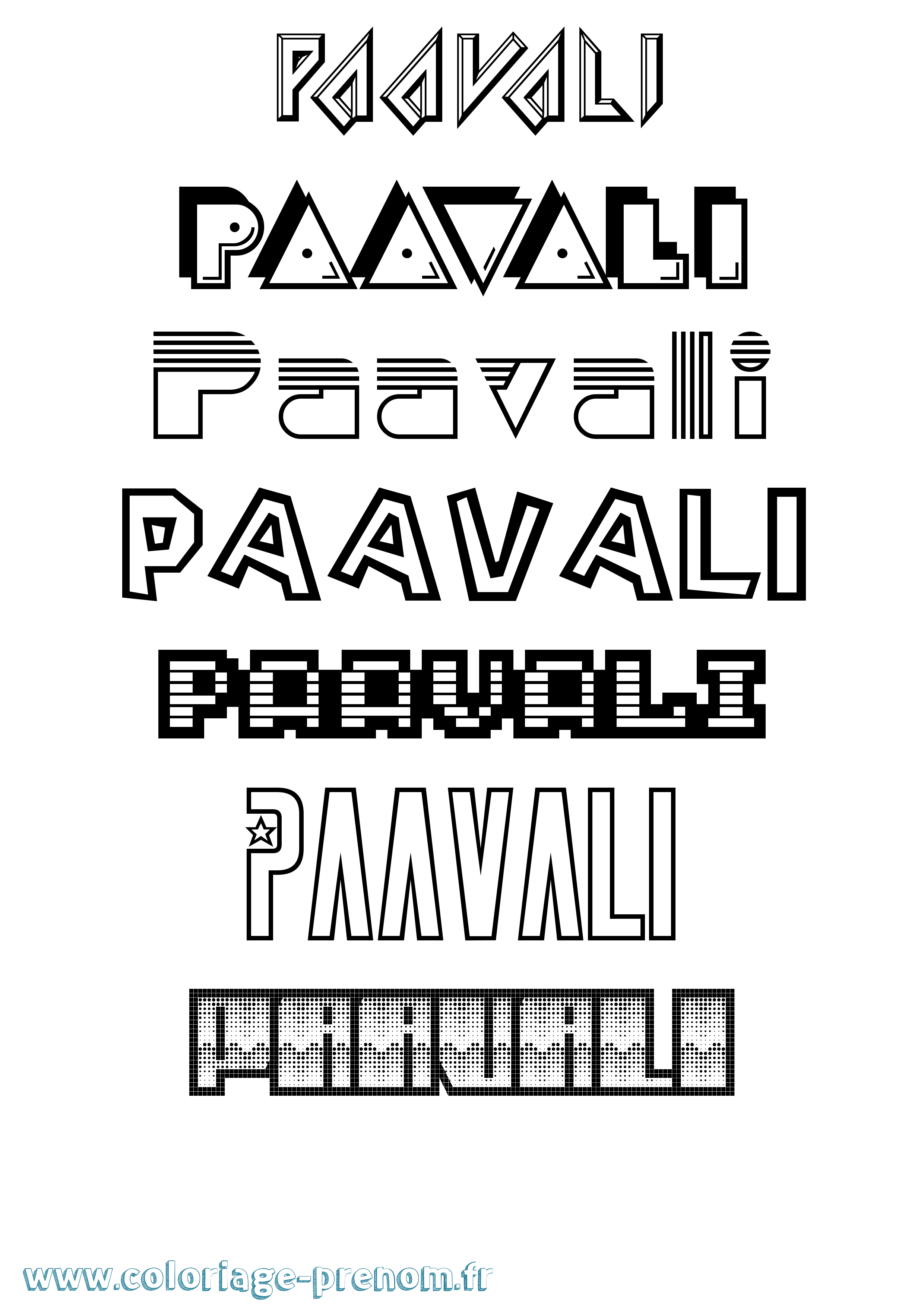 Coloriage prénom Paavali Jeux Vidéos