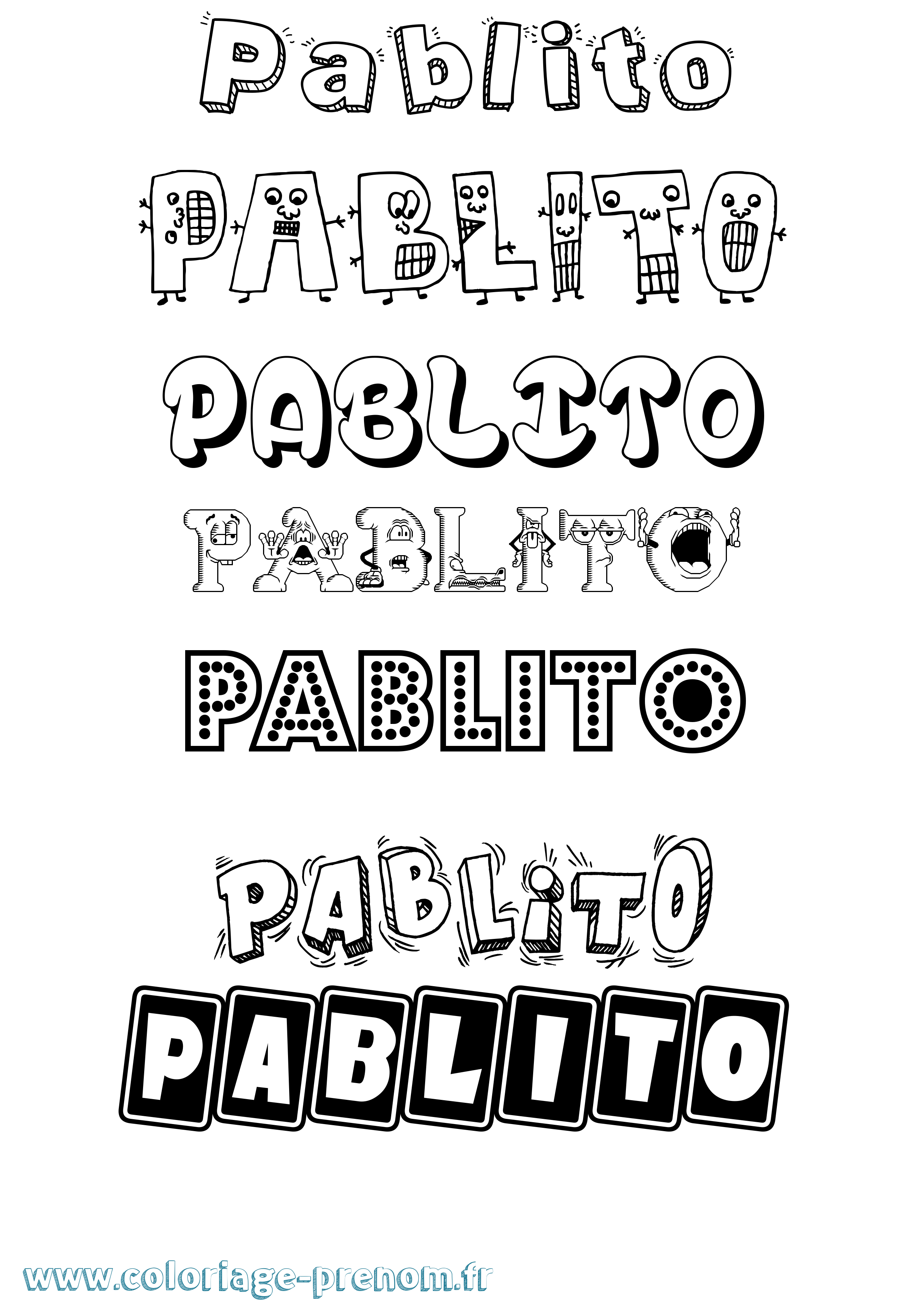 Coloriage prénom Pablito Fun