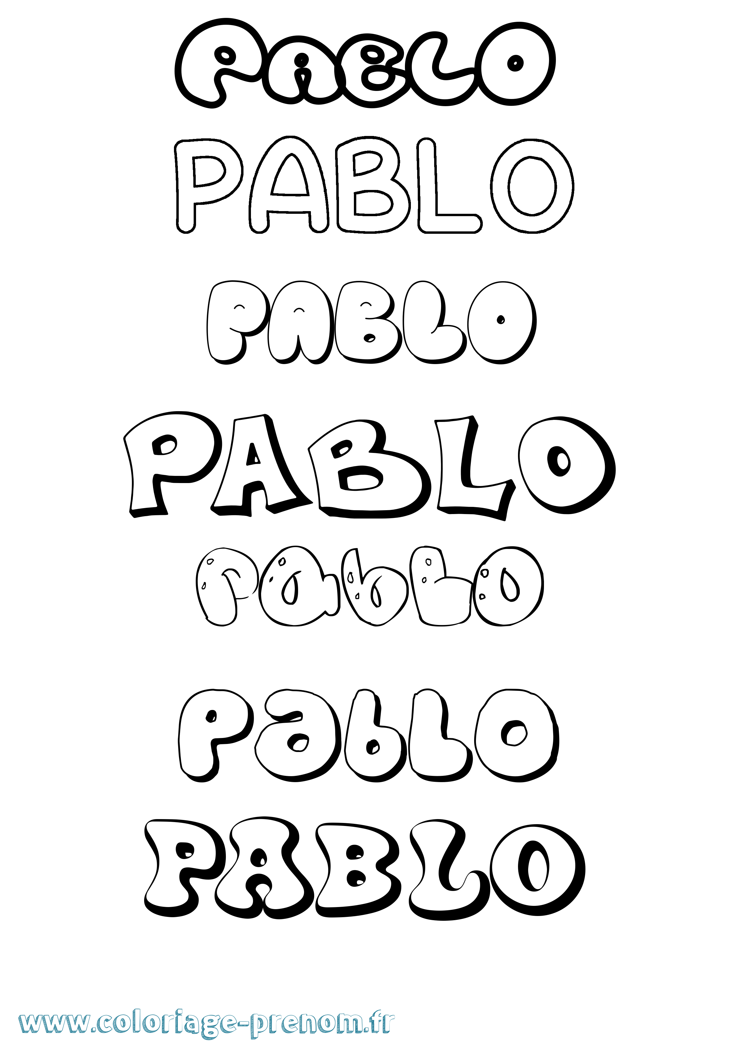 Coloriage prénom Pablo Bubble