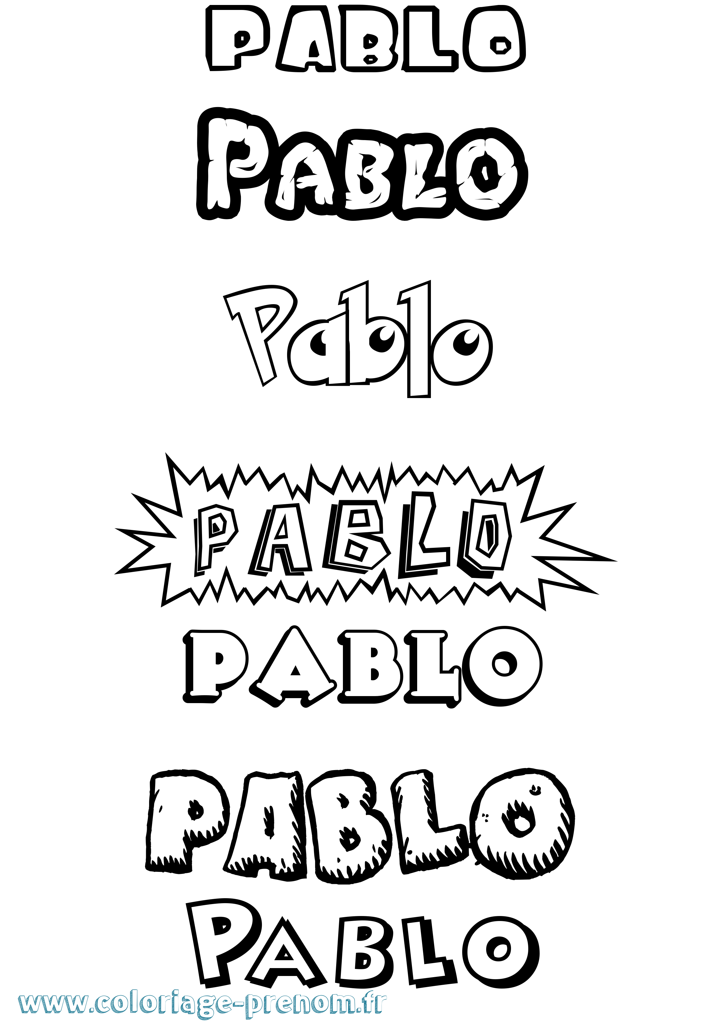 Coloriage Pablo Coloriage prénom Pablo