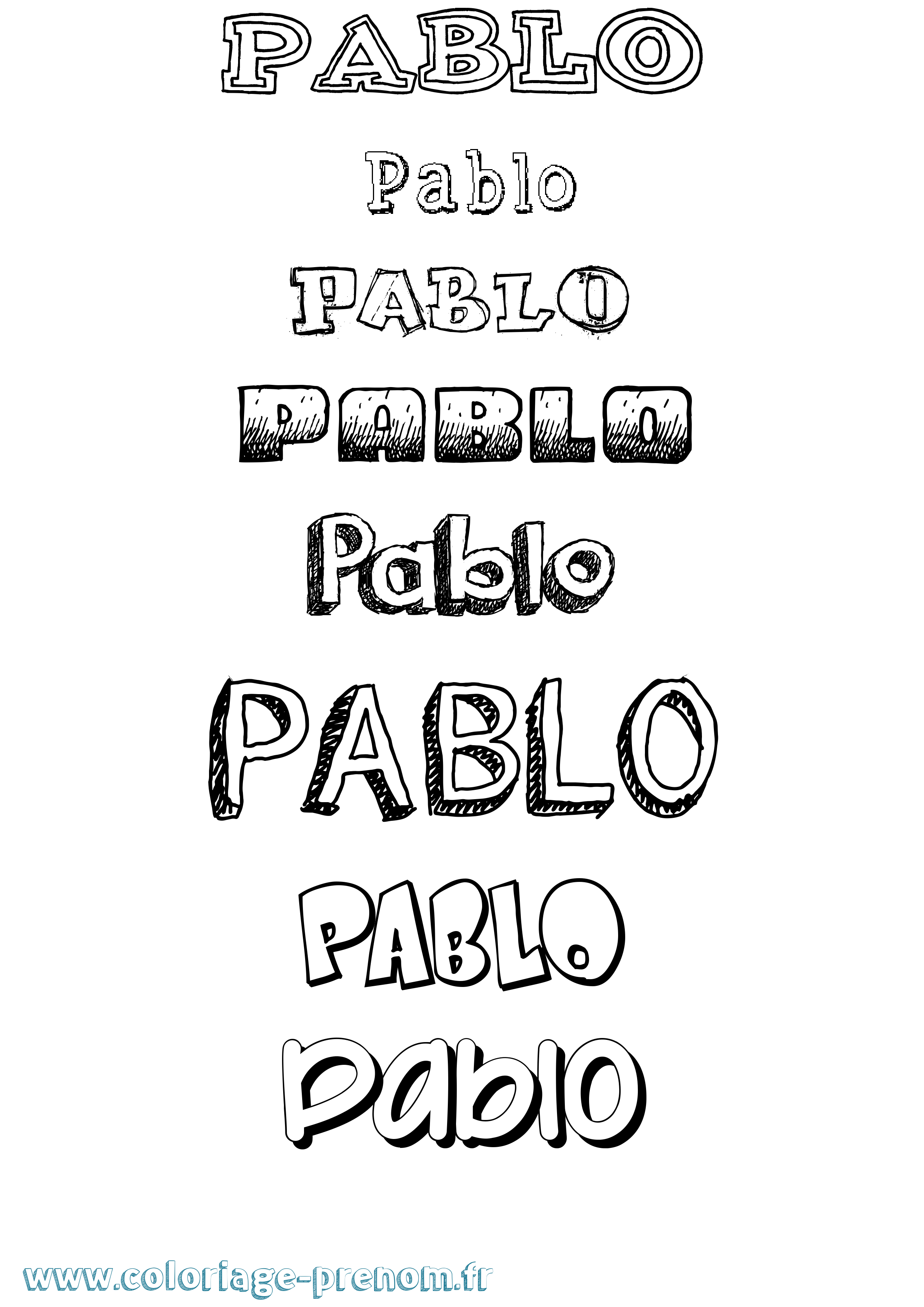 Coloriage prénom Pablo Dessiné