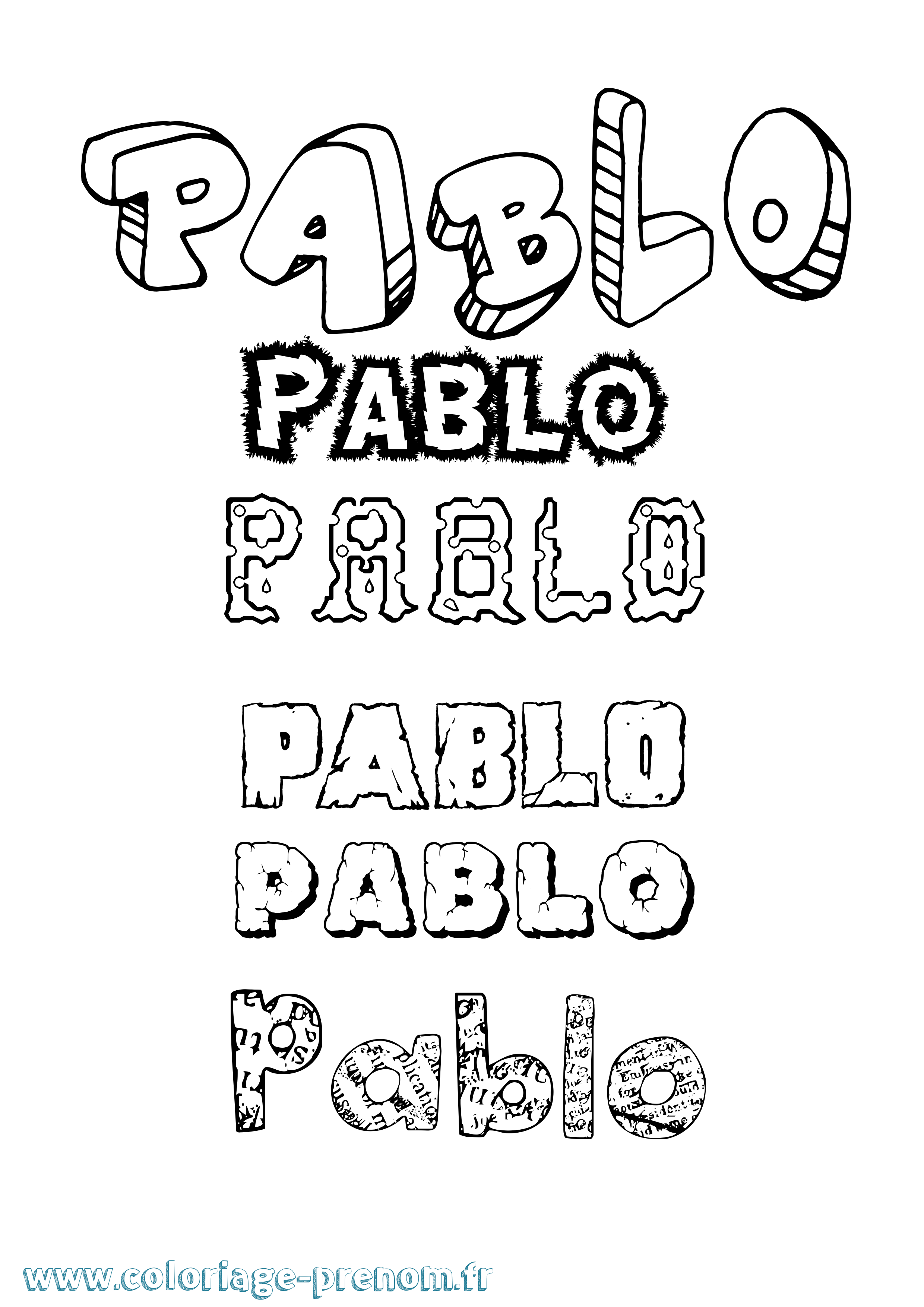 Coloriage prénom Pablo Destructuré