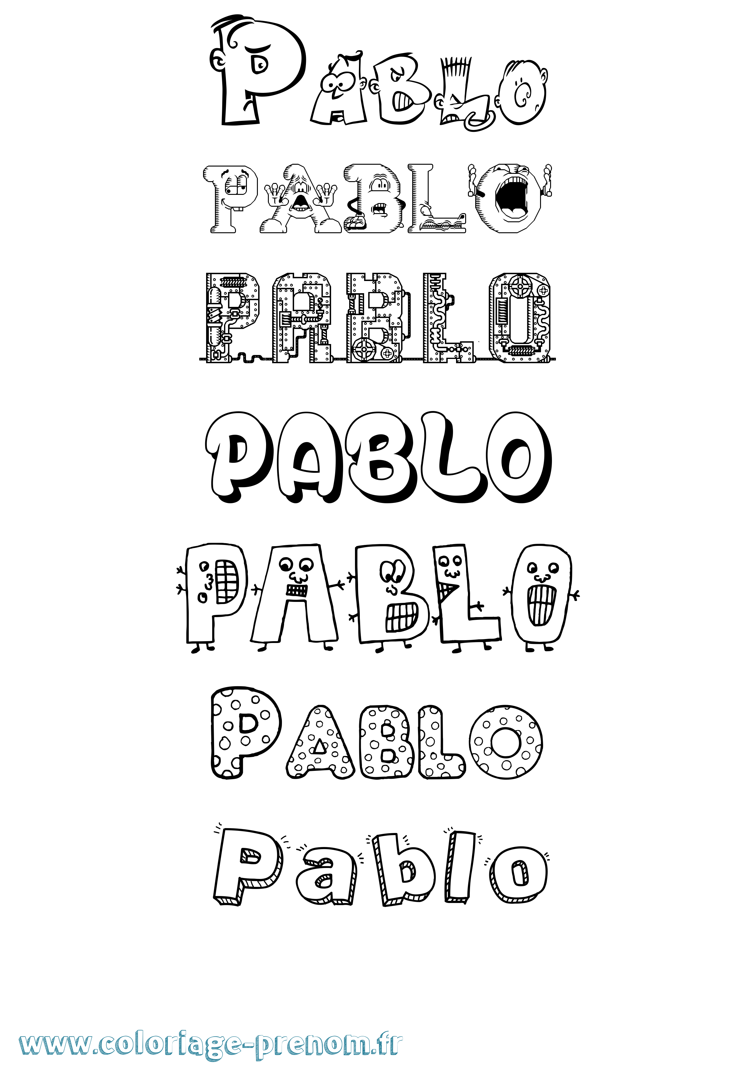 Coloriage Pablo Coloriage prénom Pablo