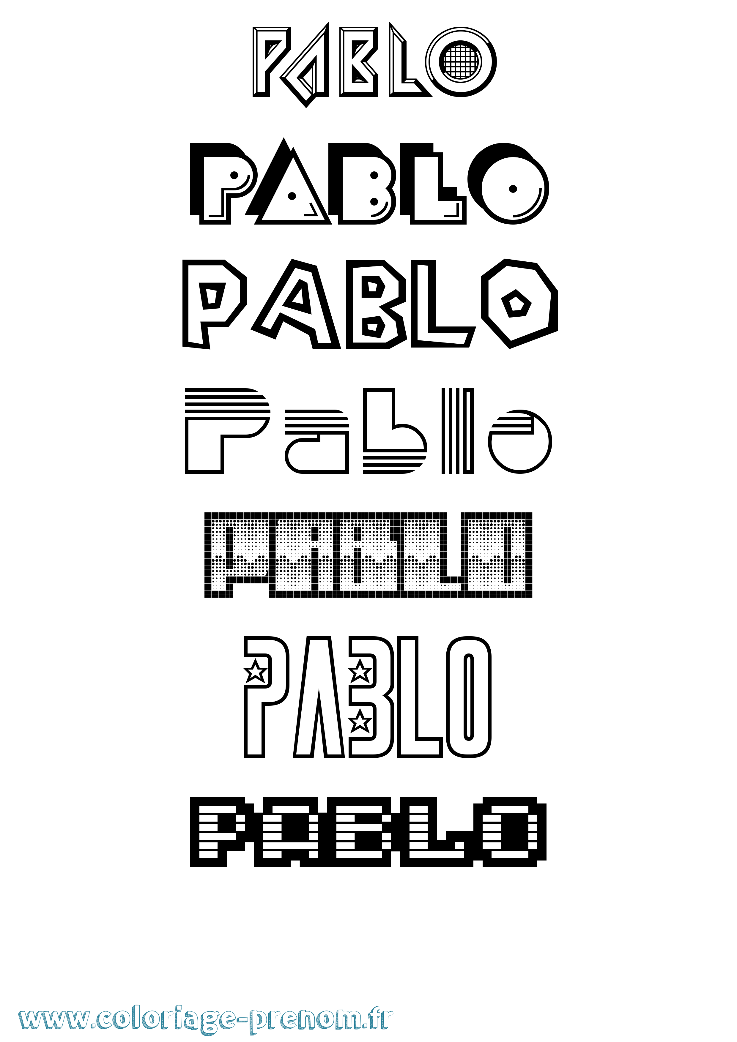 Coloriage prénom Pablo Jeux Vidéos