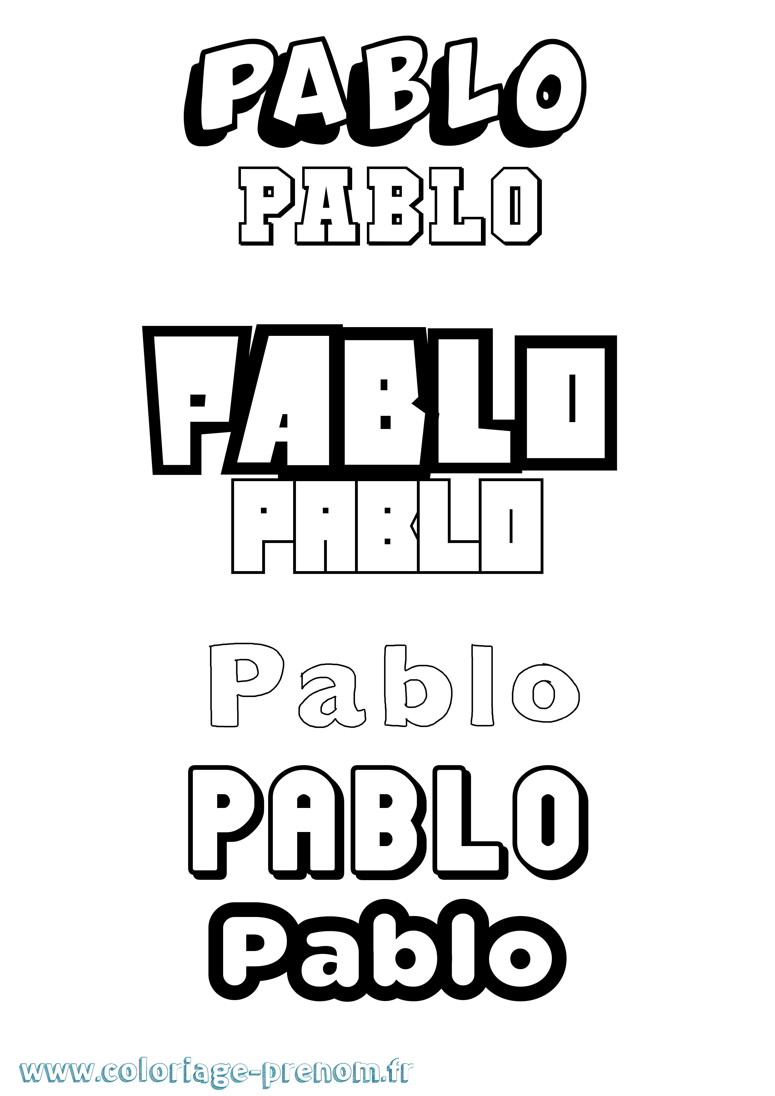 Coloriage prénom Pablo Simple