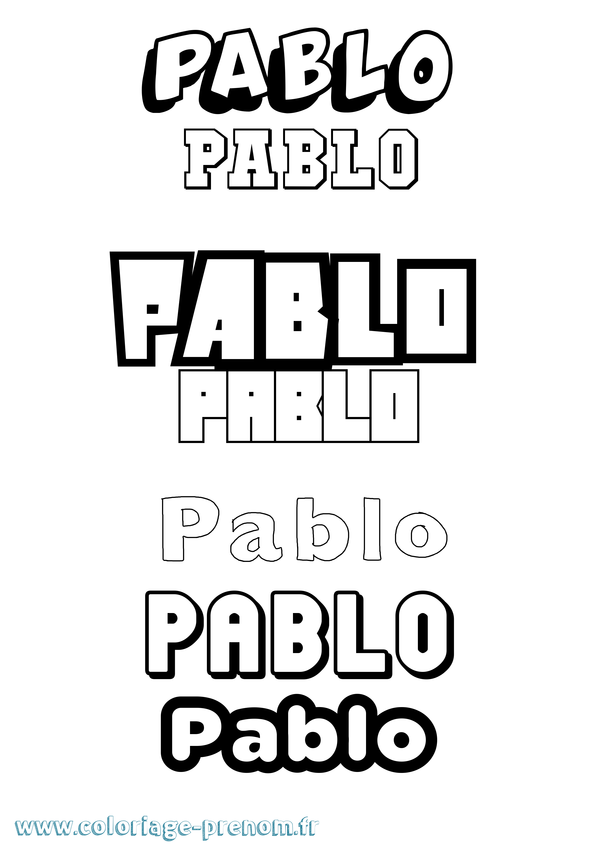 Coloriage Pablo Coloriage prénom Pablo