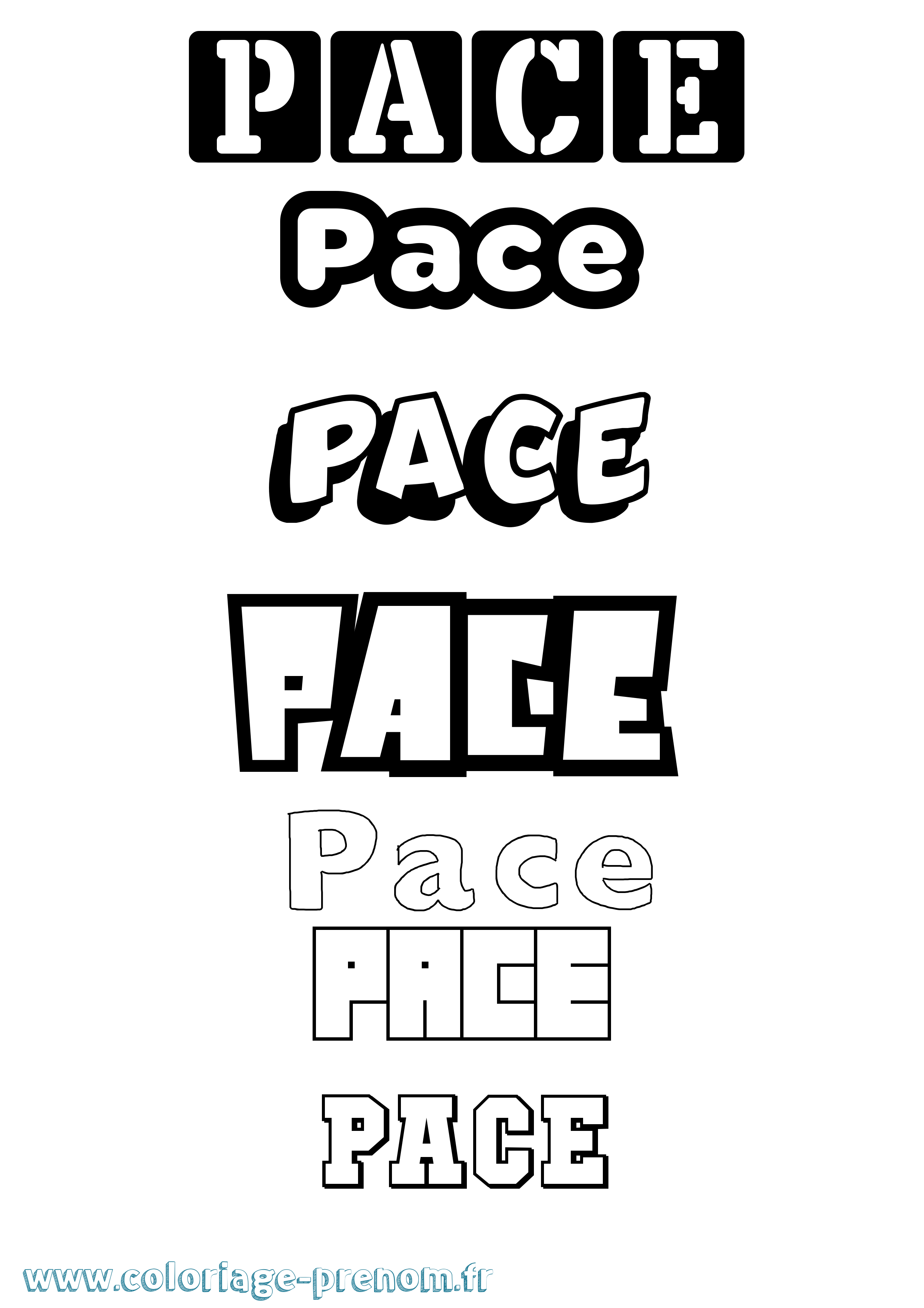 Coloriage prénom Pace Simple