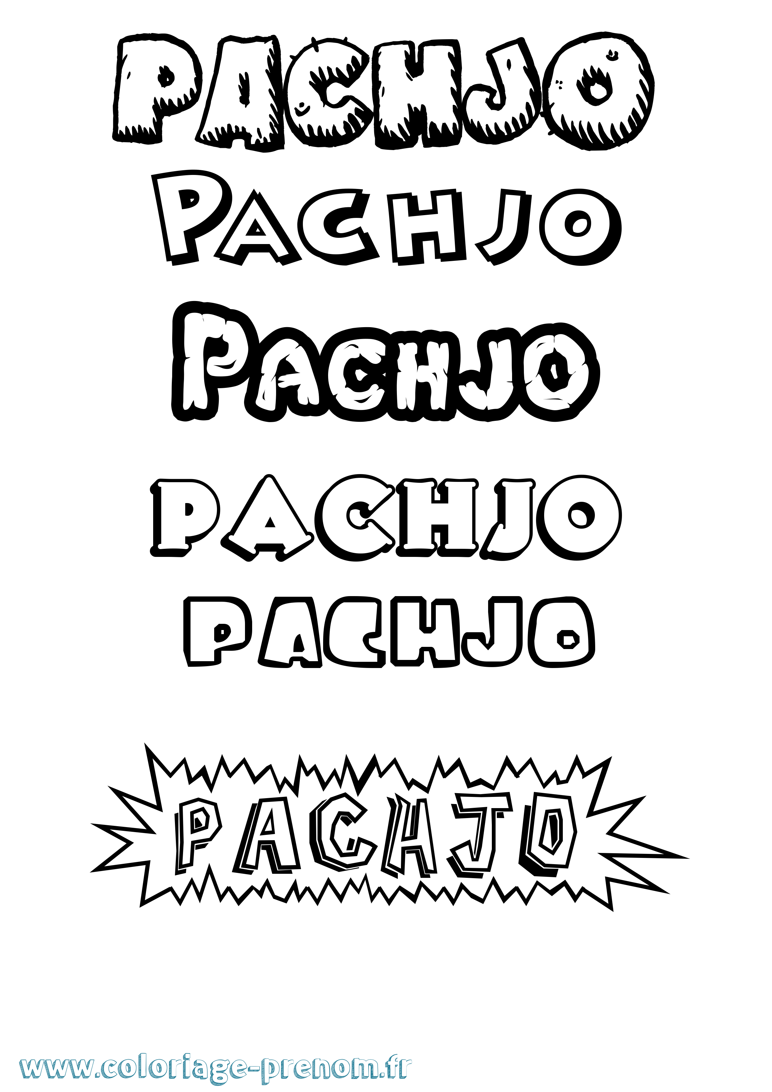 Coloriage prénom Pachjo Dessin Animé