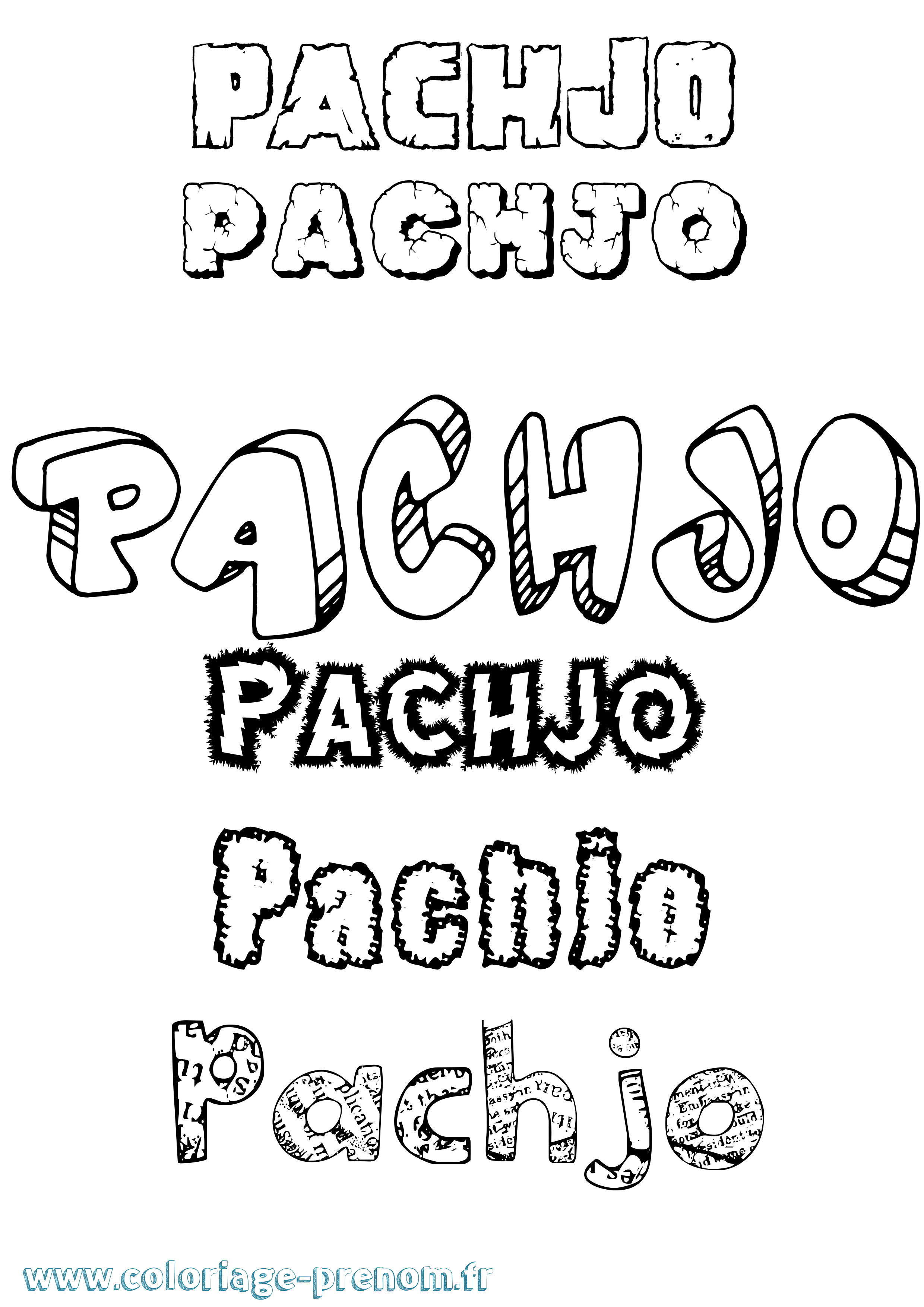 Coloriage prénom Pachjo Destructuré