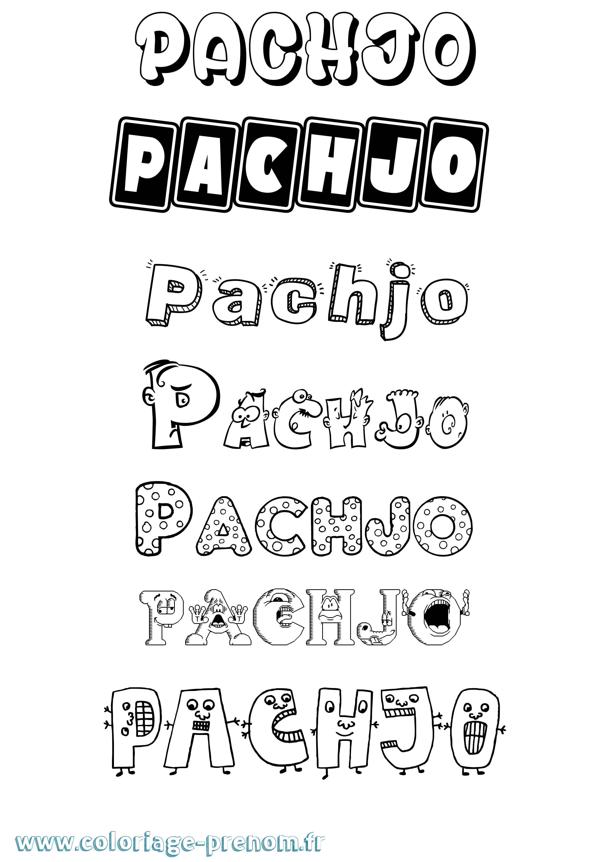 Coloriage prénom Pachjo Fun