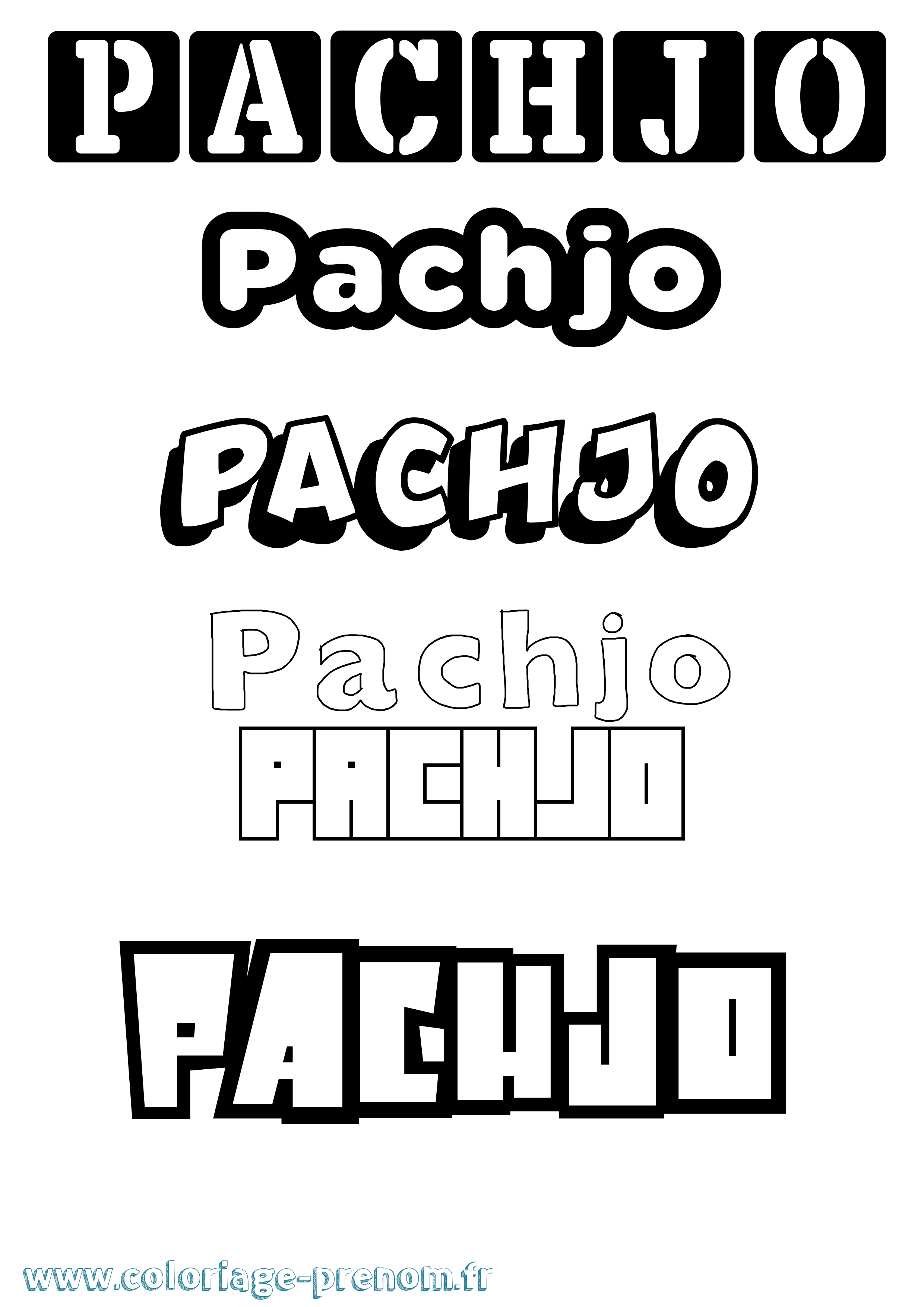 Coloriage prénom Pachjo Simple