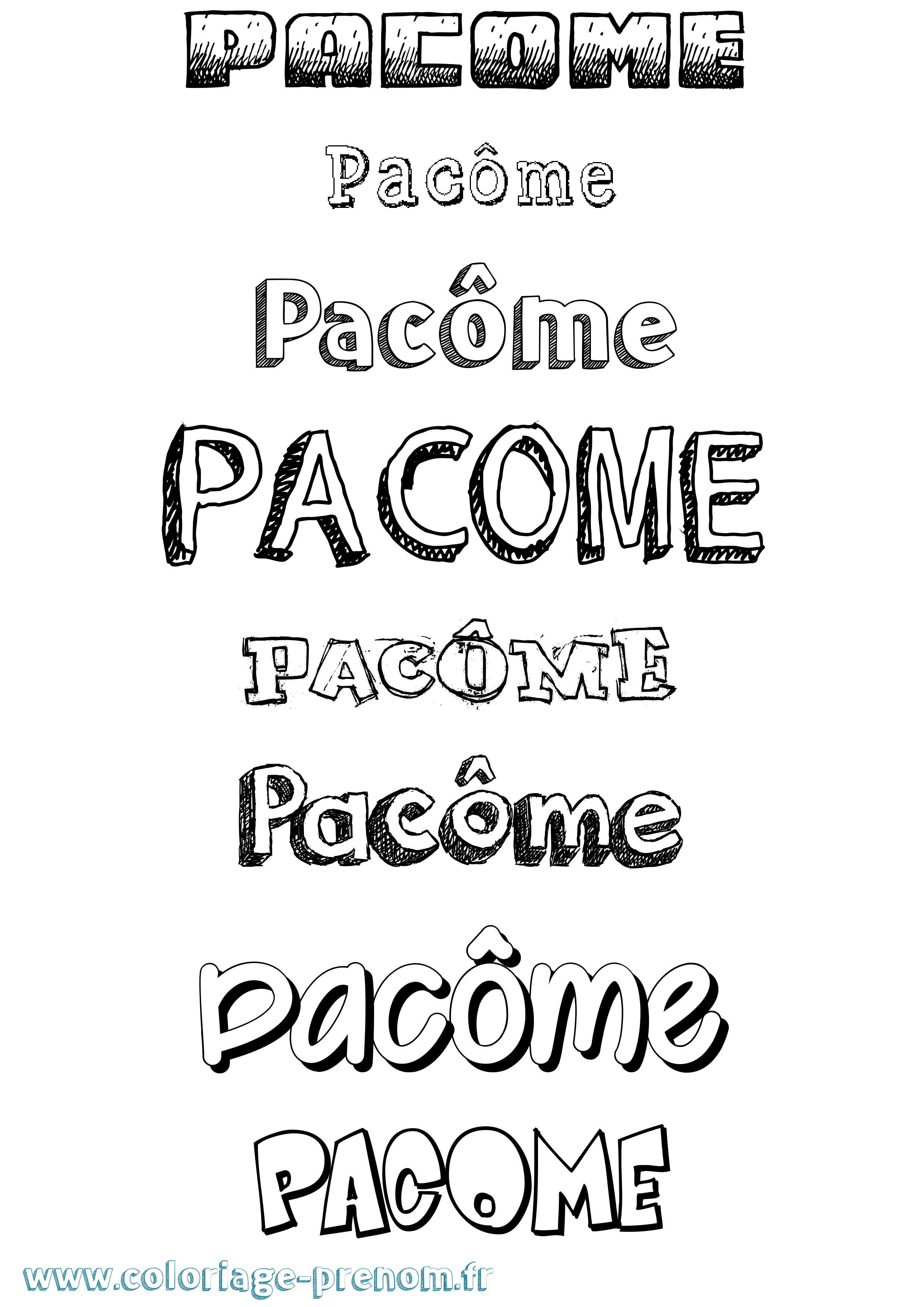 Coloriage prénom Pacôme