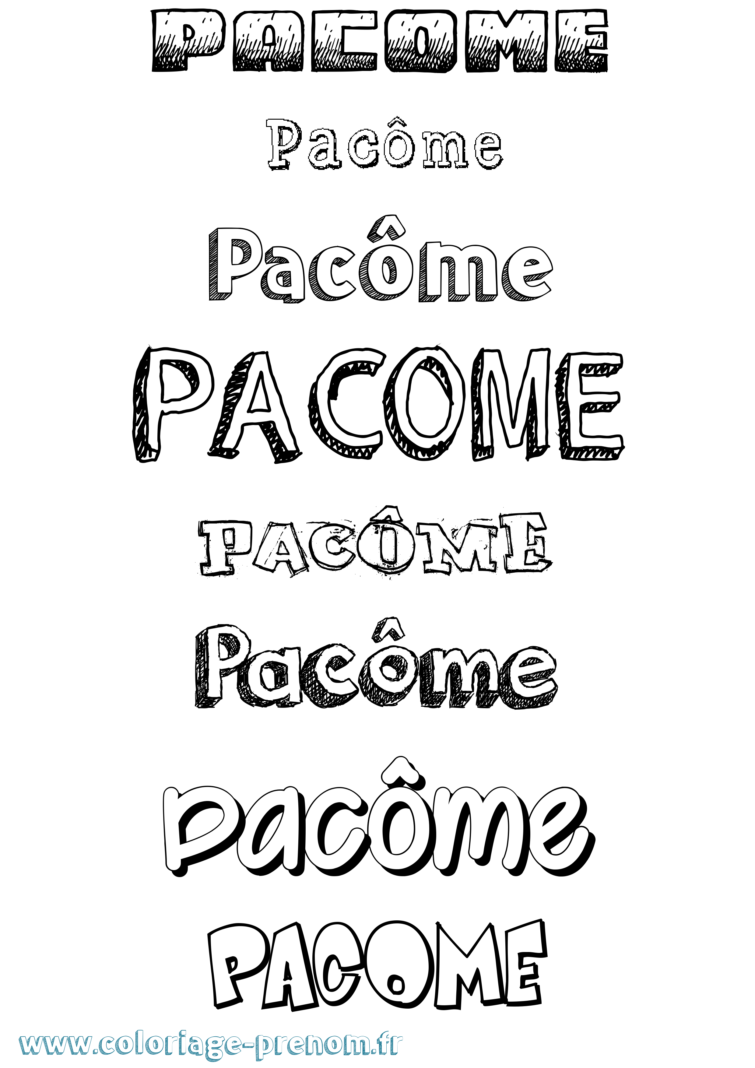 Coloriage Pacôme Dessiné Coloriage prénom Pacôme Dessiné