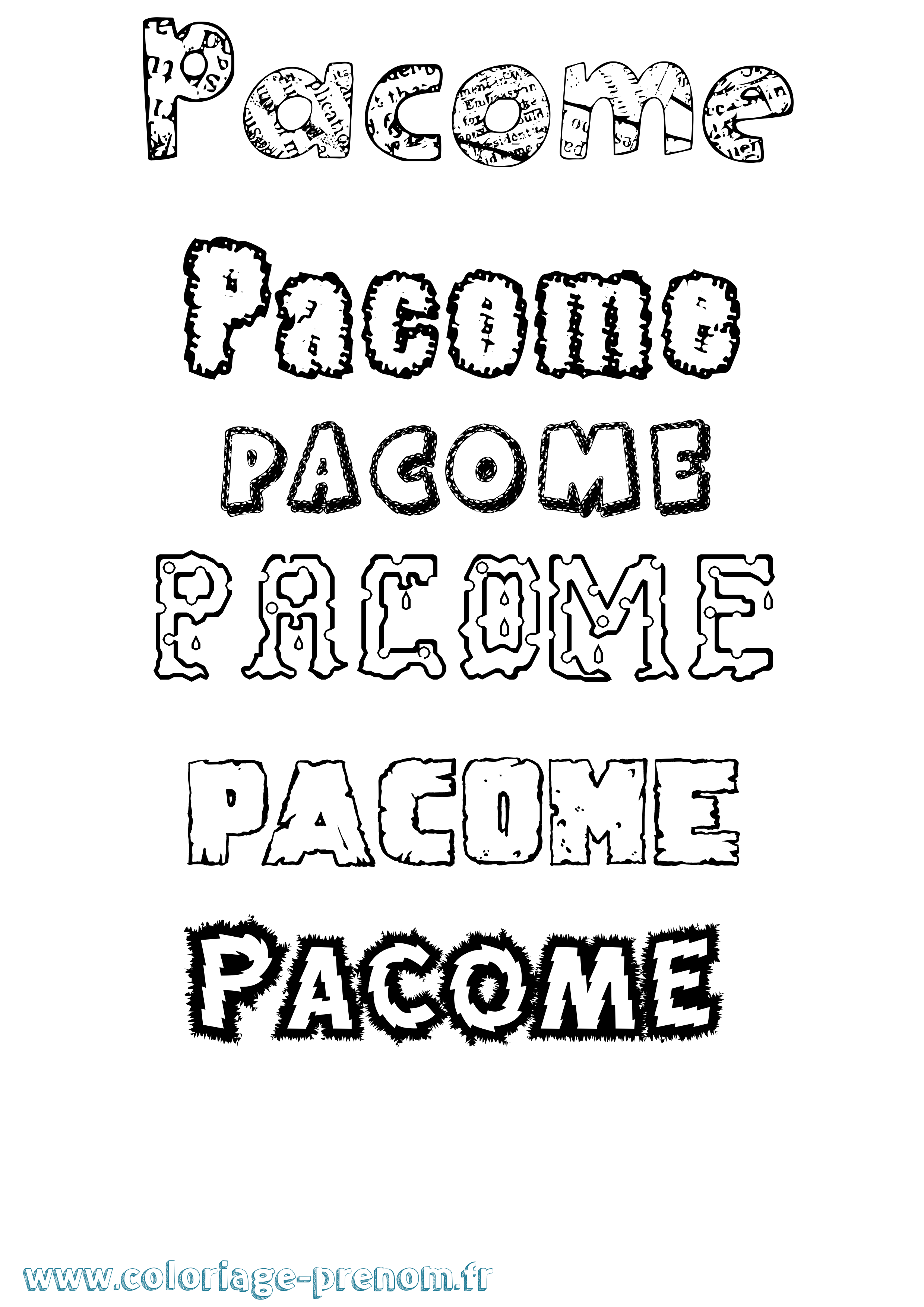 Coloriage Pacôme Destructuré Coloriage prénom Pacôme Destructuré