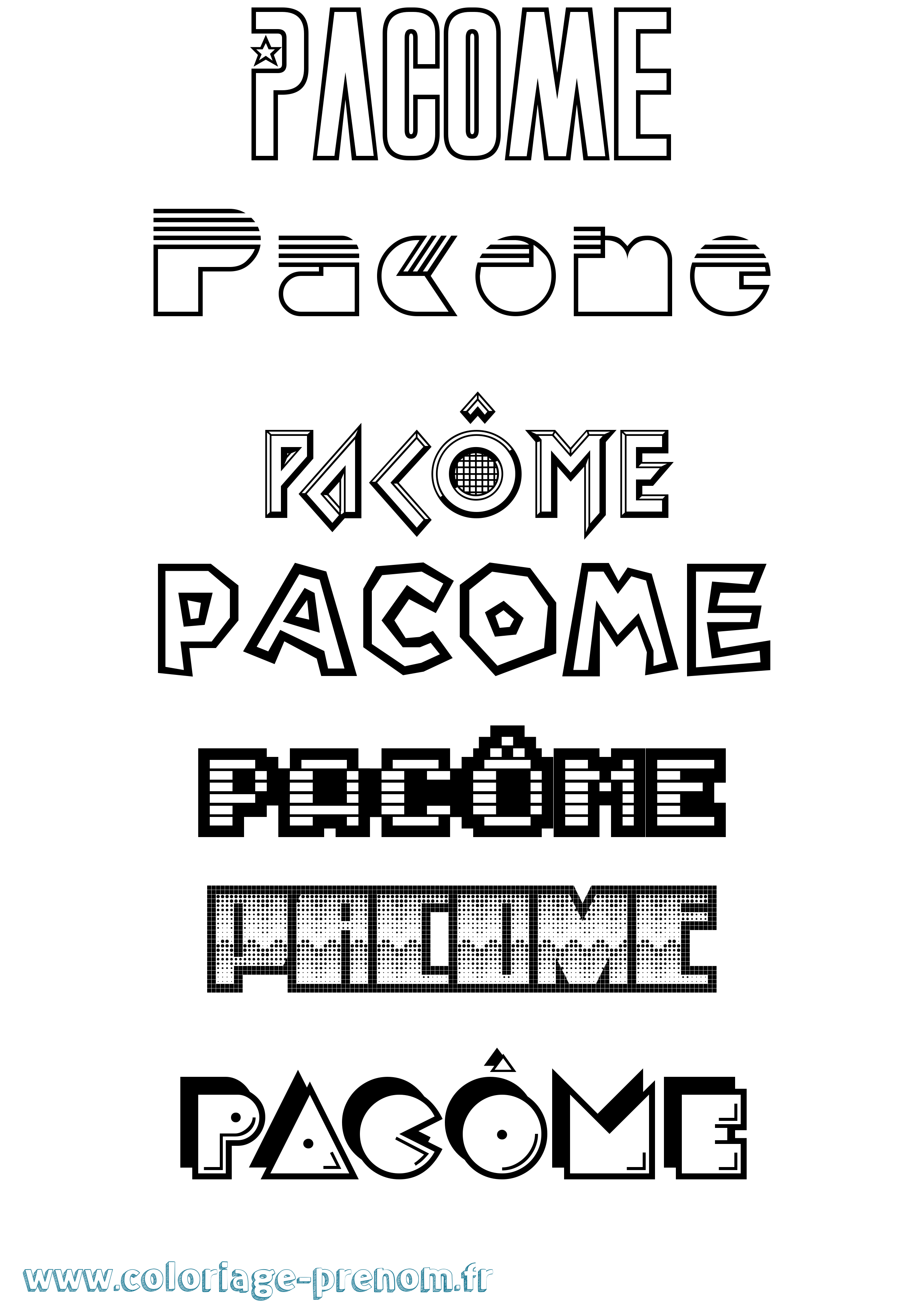 Coloriage Pacôme Jeux Vidéos Coloriage prénom Pacôme Jeux Vidéos